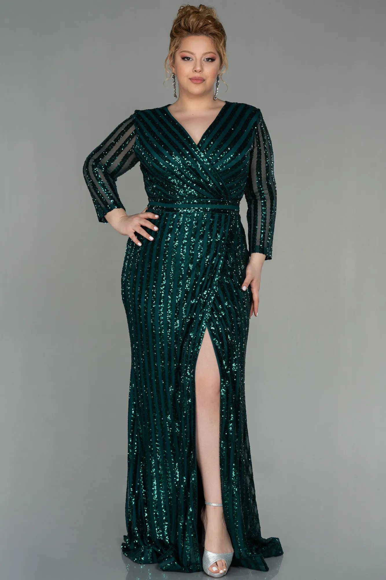 Emerald Green-Long Oversized Mermaid Evening Dress ABU1043