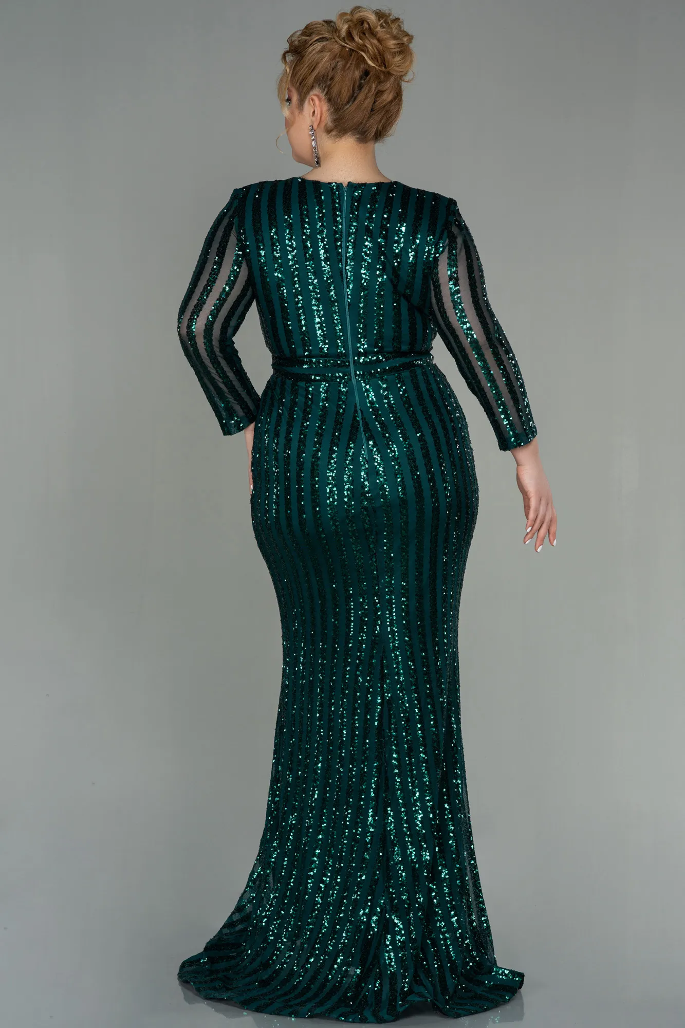 Emerald Green-Long Oversized Mermaid Evening Dress ABU1043