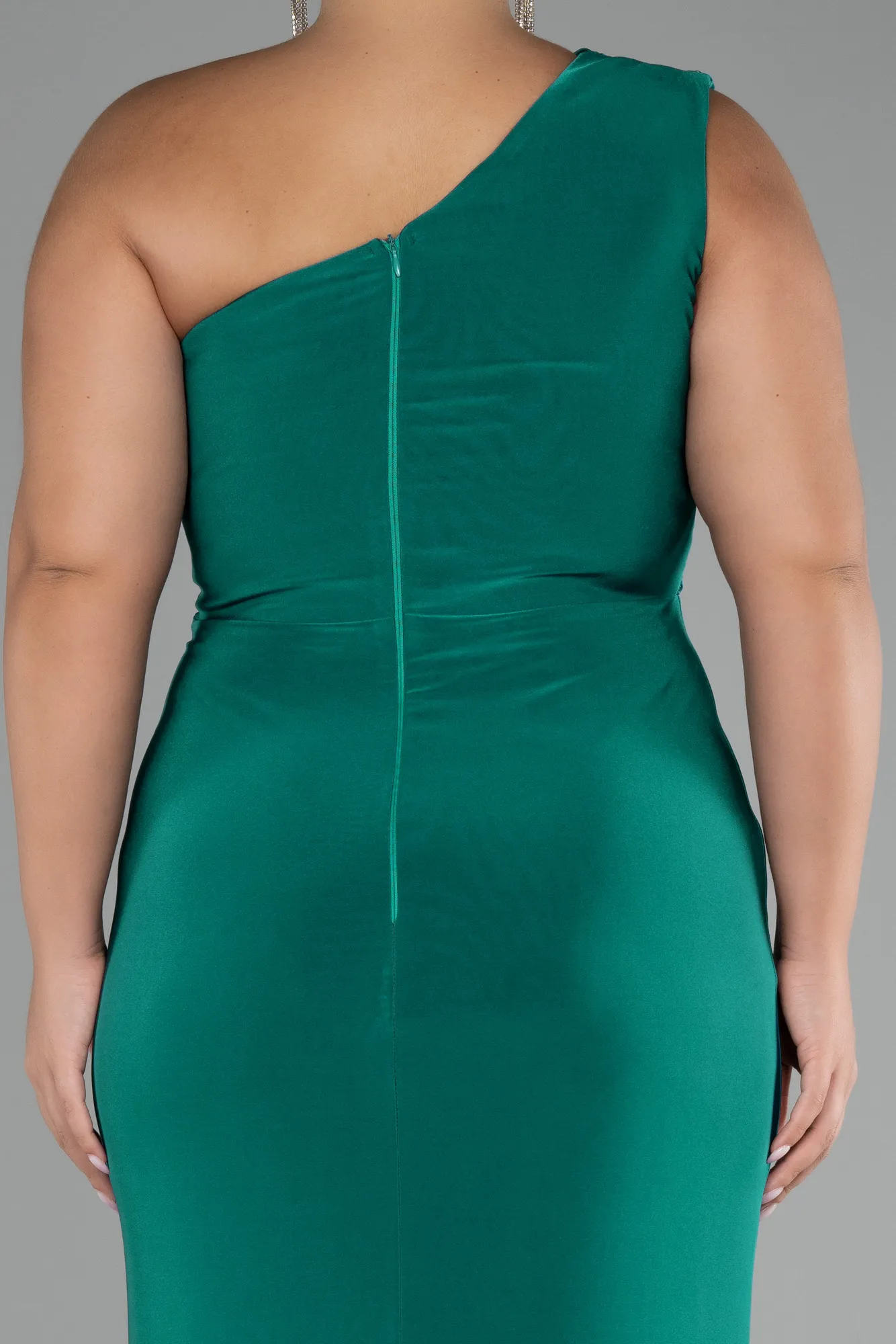 Emerald Green-Long Plus Size Engagement Dress ABU4148