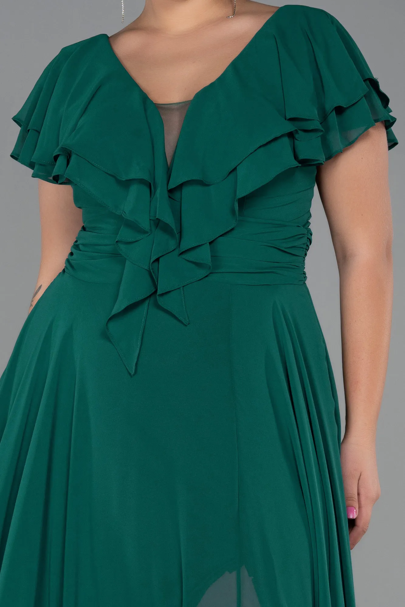 Emerald Green-Long Plus Size Evening Dress ABU032