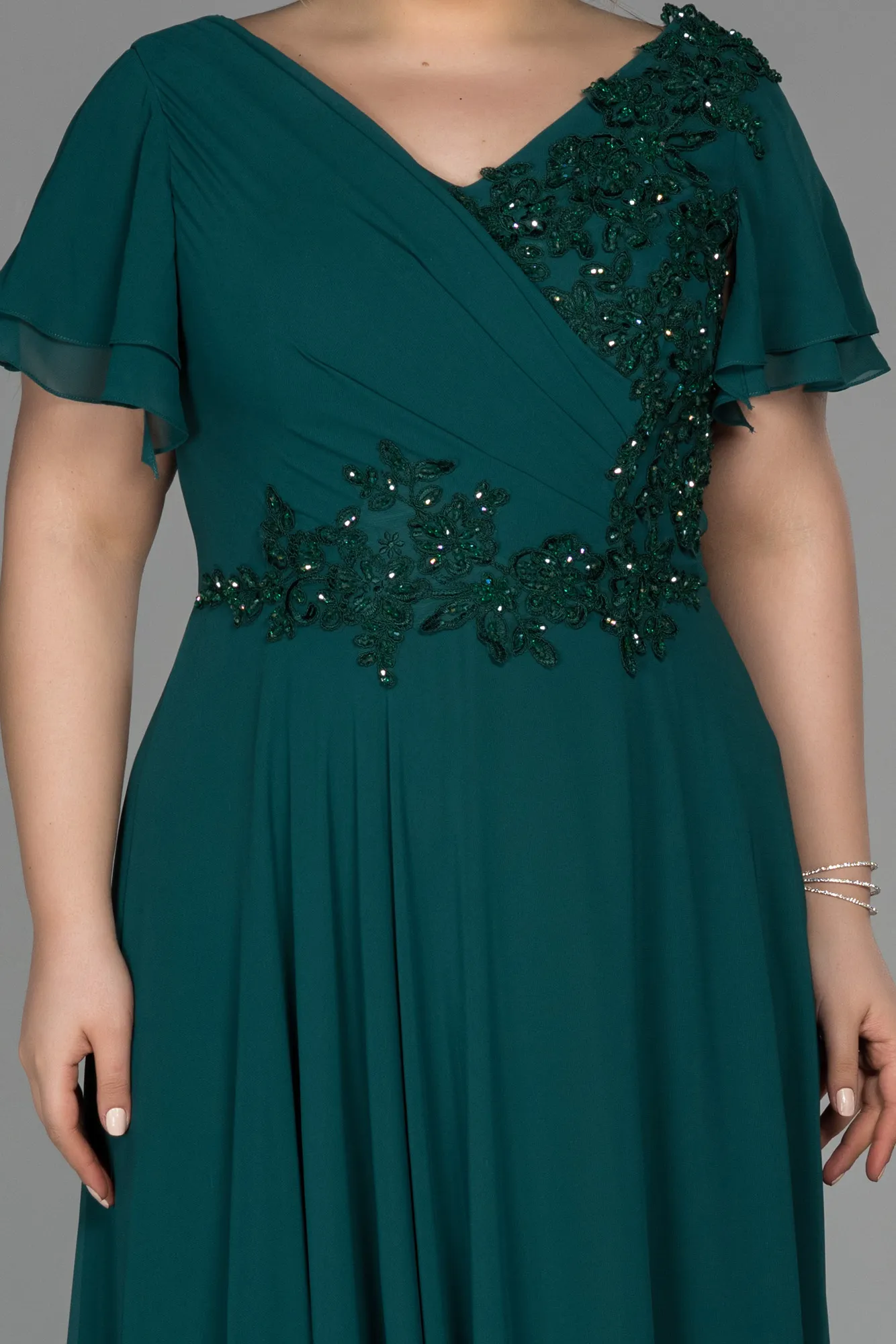Emerald Green-Long Plus Size Evening Dress ABU1562