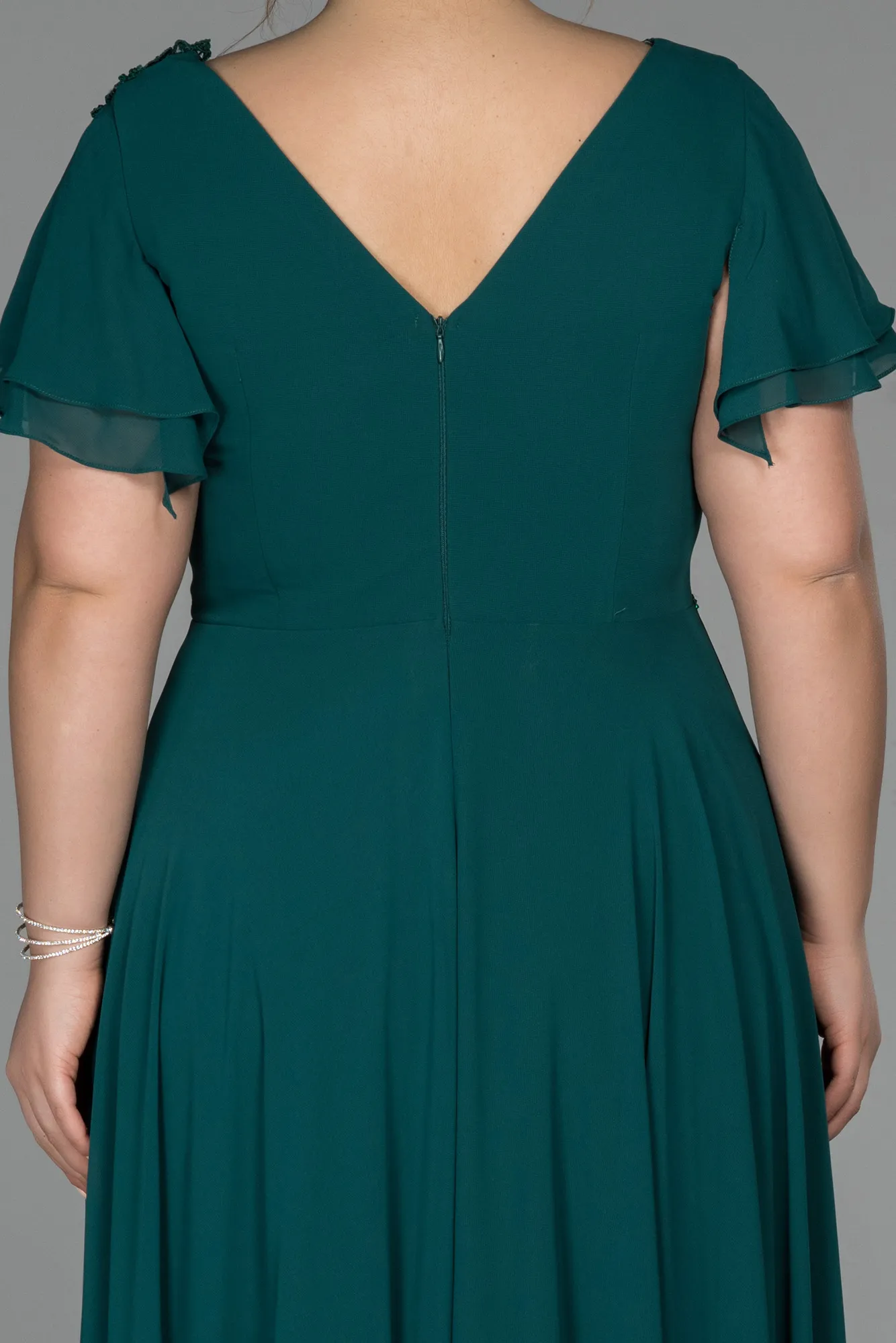 Emerald Green-Long Plus Size Evening Dress ABU1562
