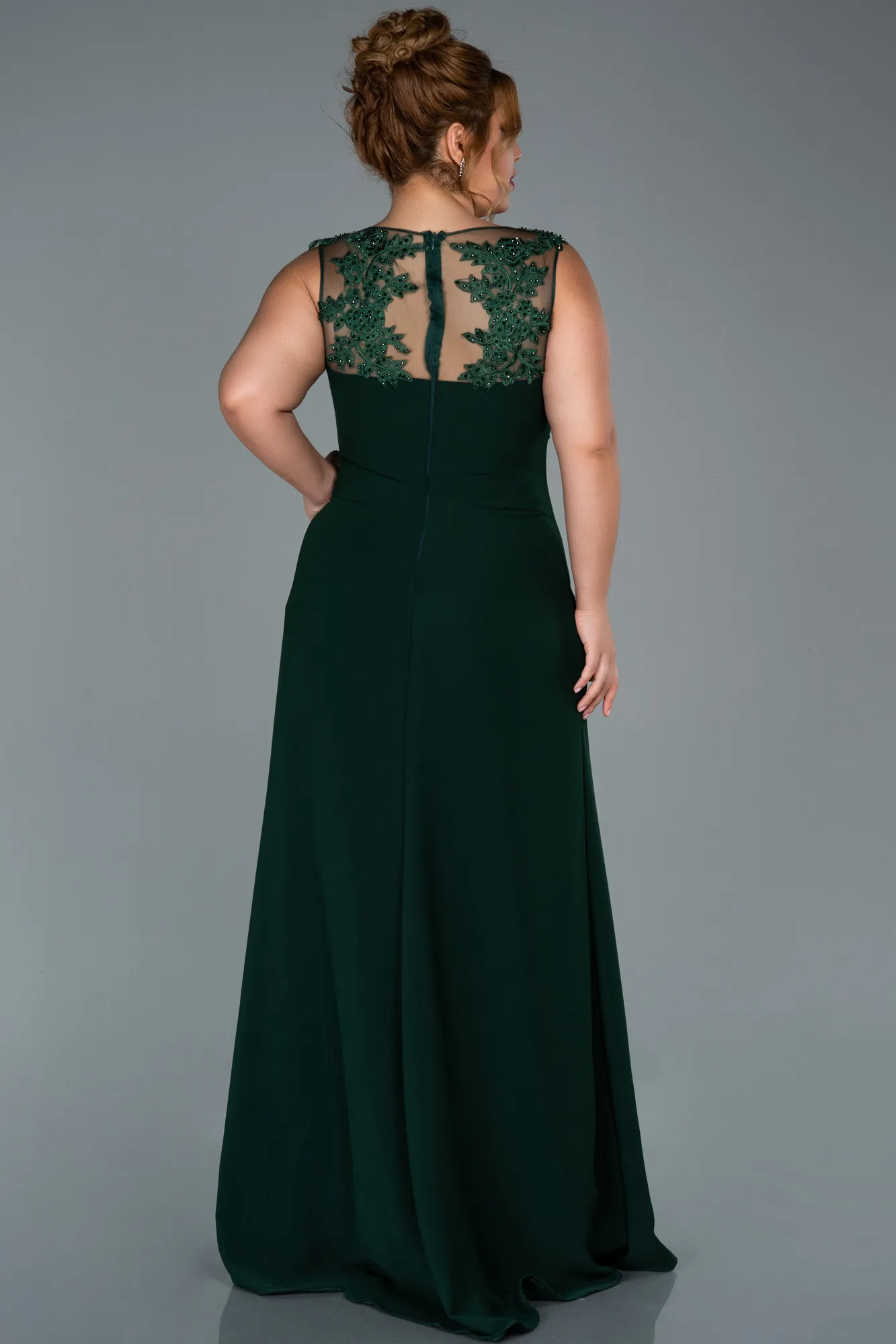 Emerald Green-Long Plus Size Evening Dress ABU1870