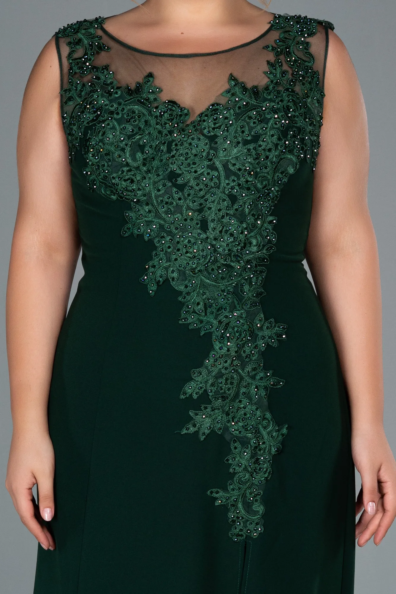 Emerald Green-Long Plus Size Evening Dress ABU1870