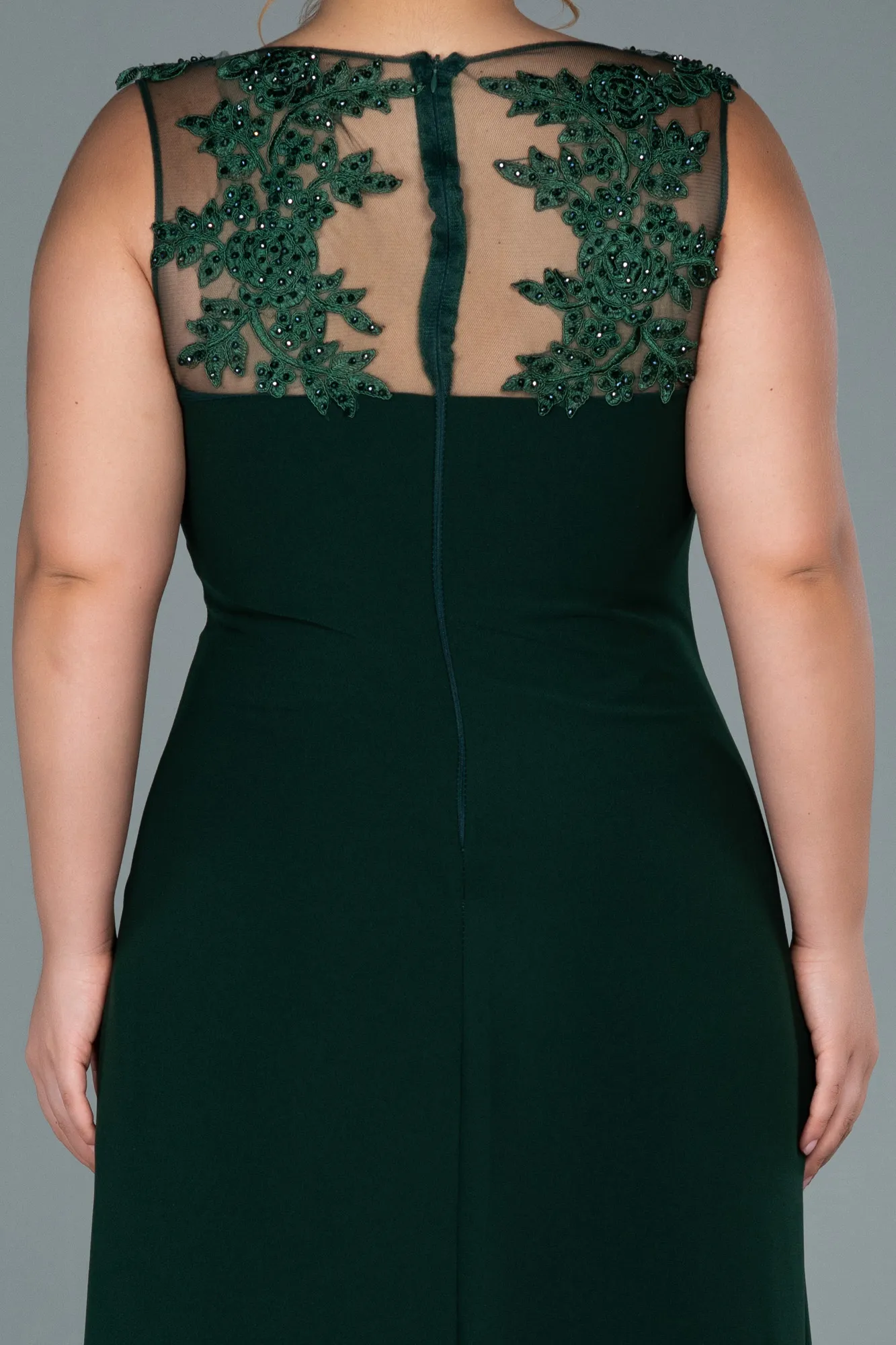 Emerald Green-Long Plus Size Evening Dress ABU1870