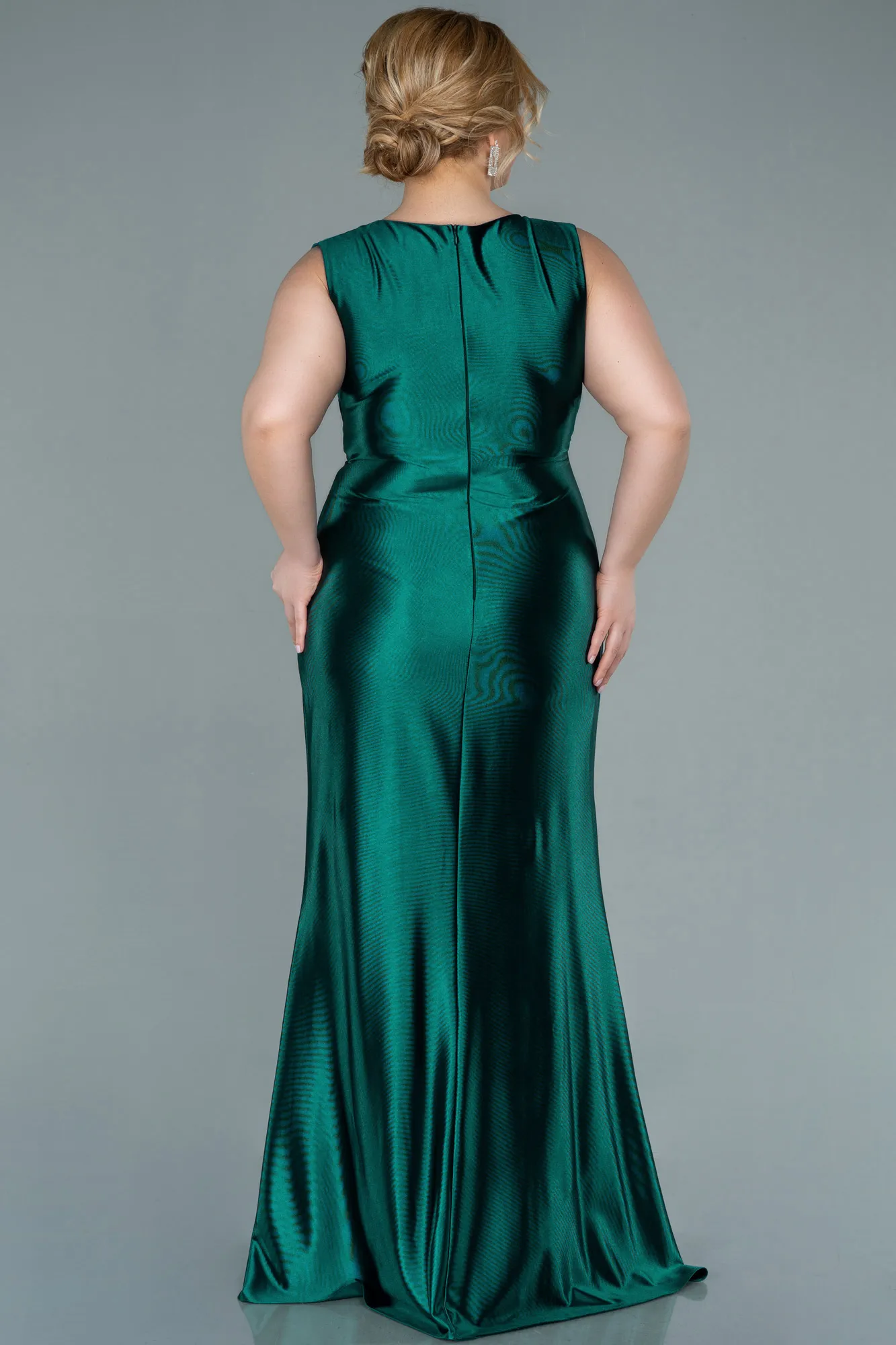 Emerald Green-Long Plus Size Evening Dress ABU2366