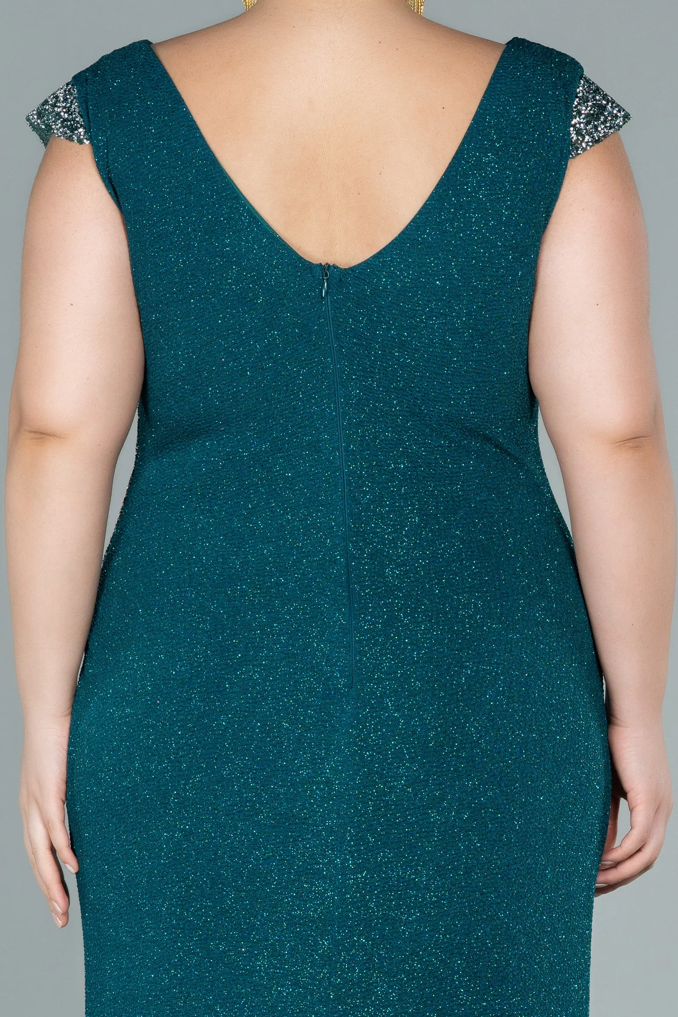 Emerald Green-Long Plus Size Evening Dress ABU2438