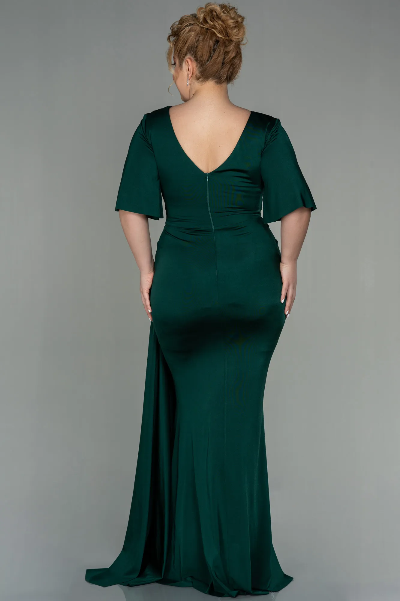 Emerald Green-Long Plus Size Evening Dress ABU2441