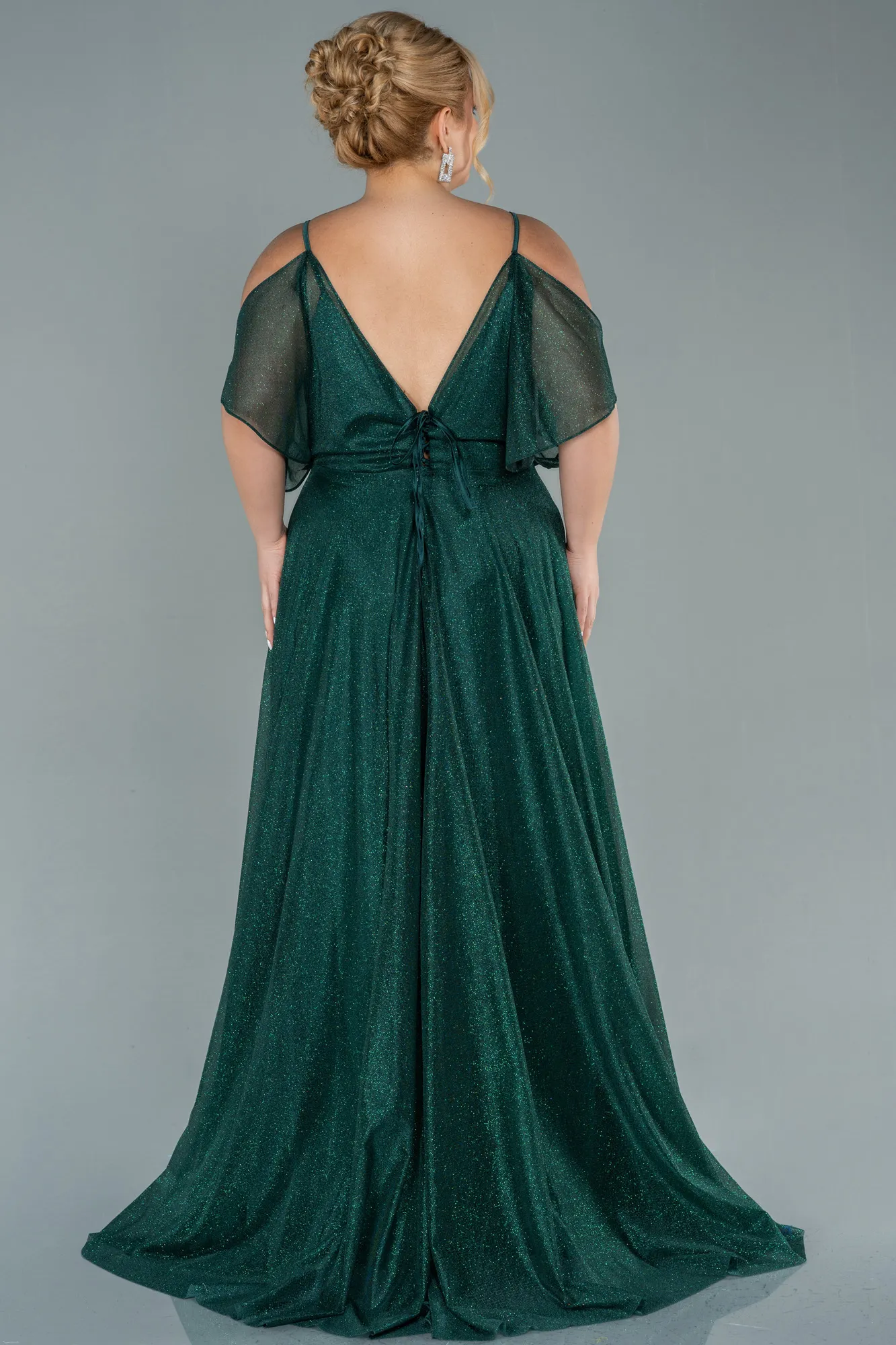 Emerald Green-Long Plus Size Evening Dress ABU2487