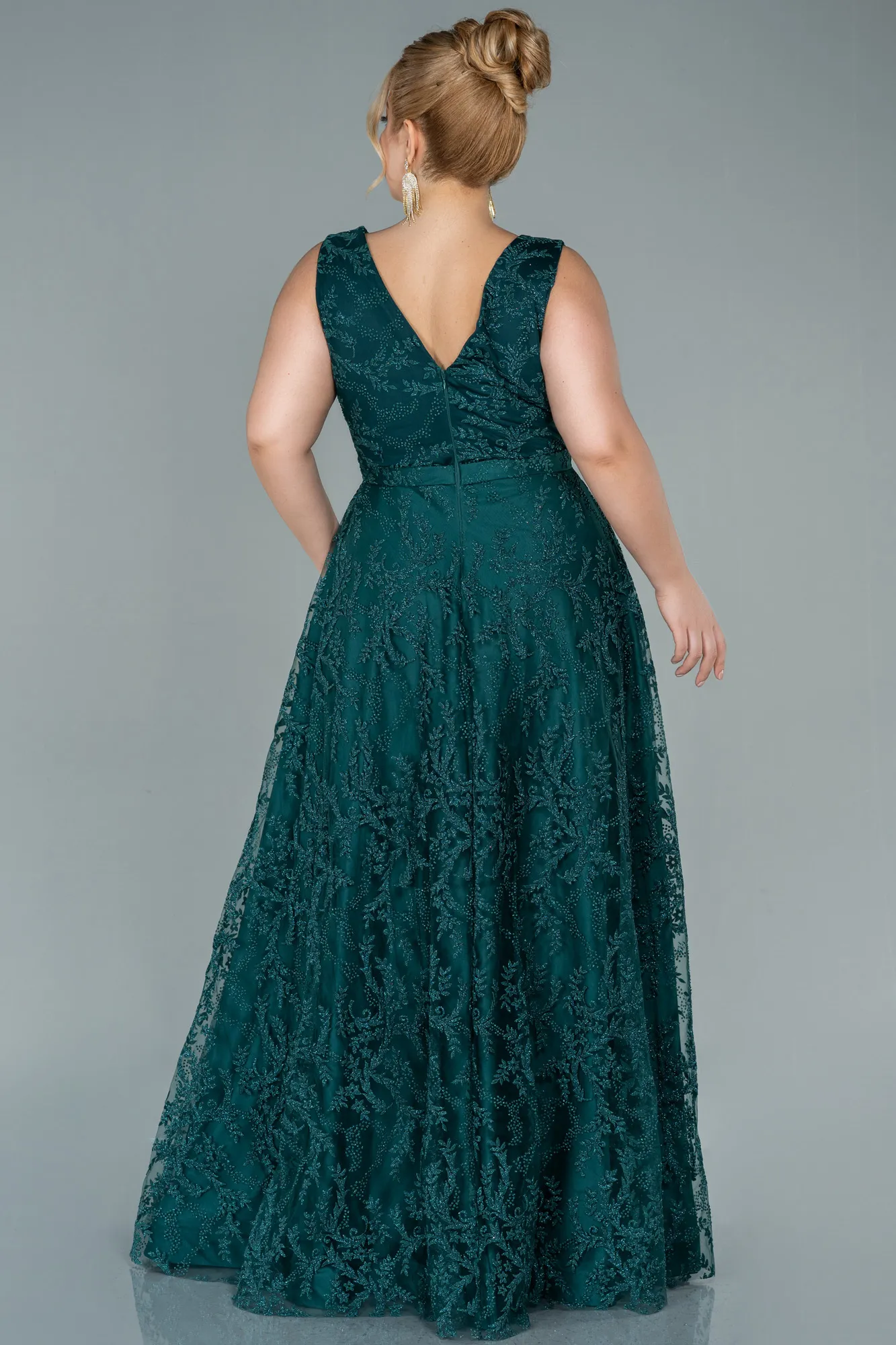 Emerald Green-Long Plus Size Evening Dress ABU2537