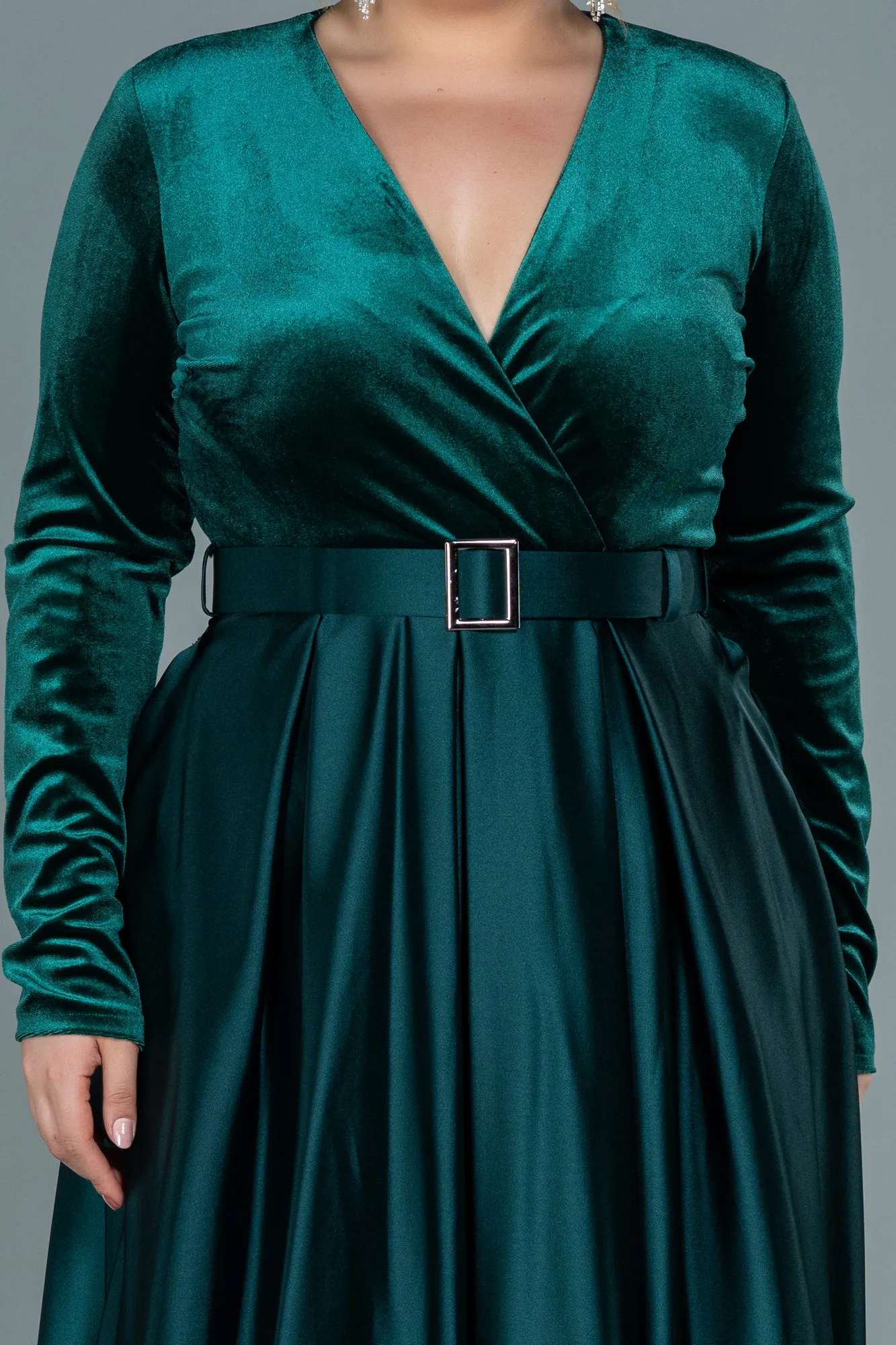 Emerald Green-Long Plus Size Evening Dress ABU2615
