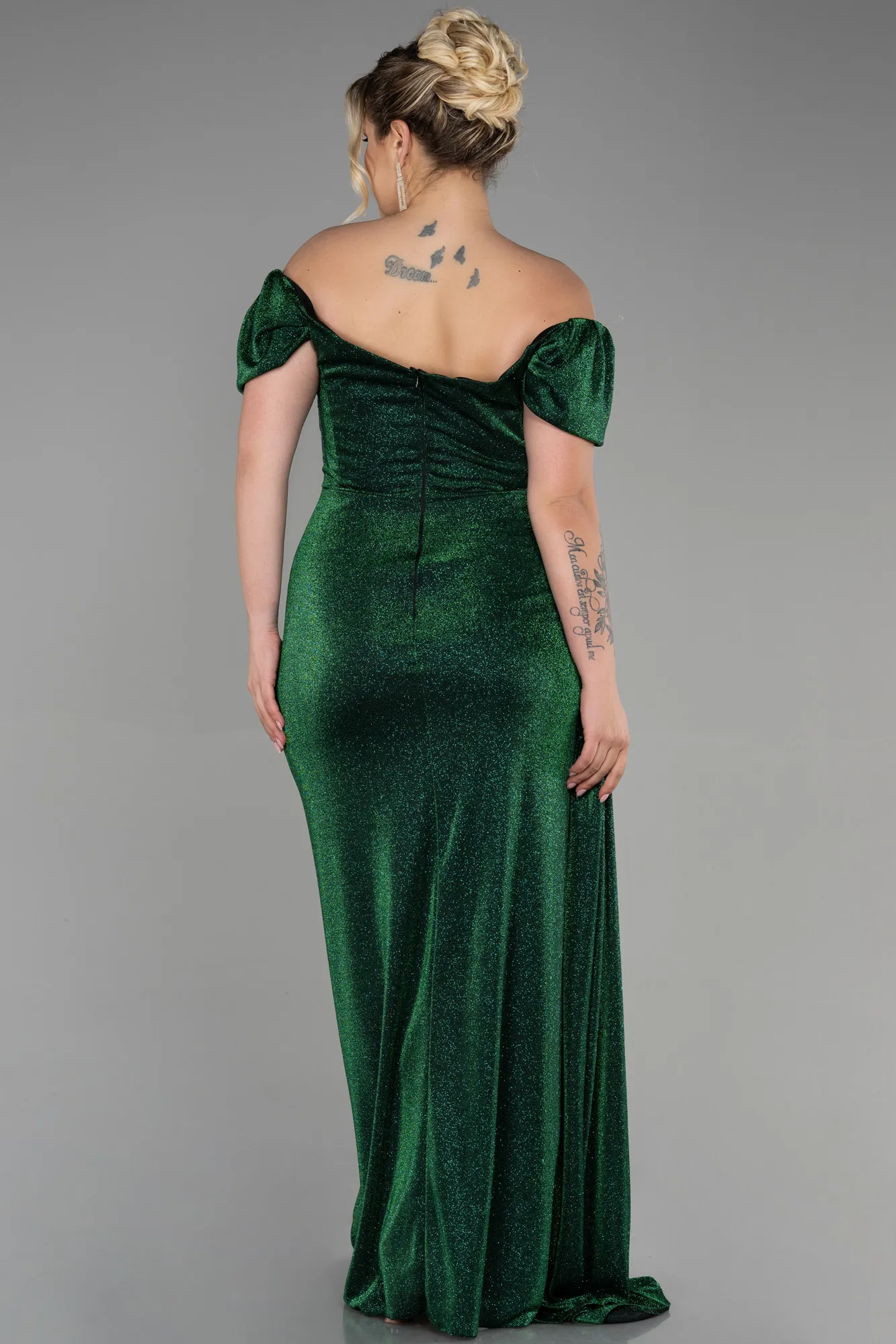 Emerald Green-Long Plus Size Evening Dress ABU2658