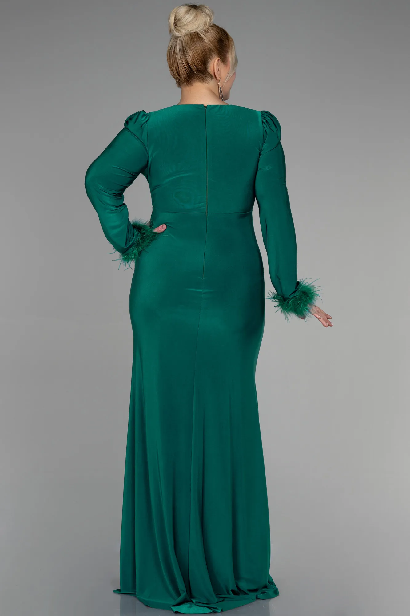 Emerald Green-Long Plus Size Evening Dress ABU2832