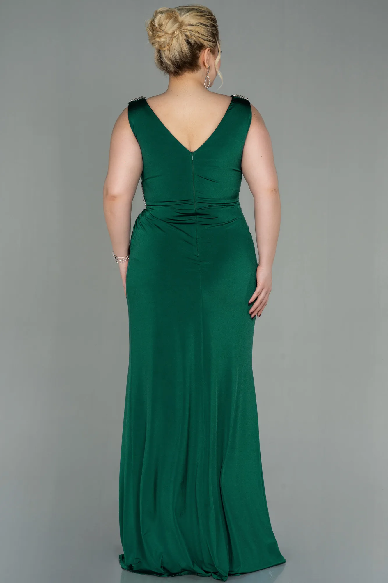 Emerald Green-Long Plus Size Evening Dress ABU2931