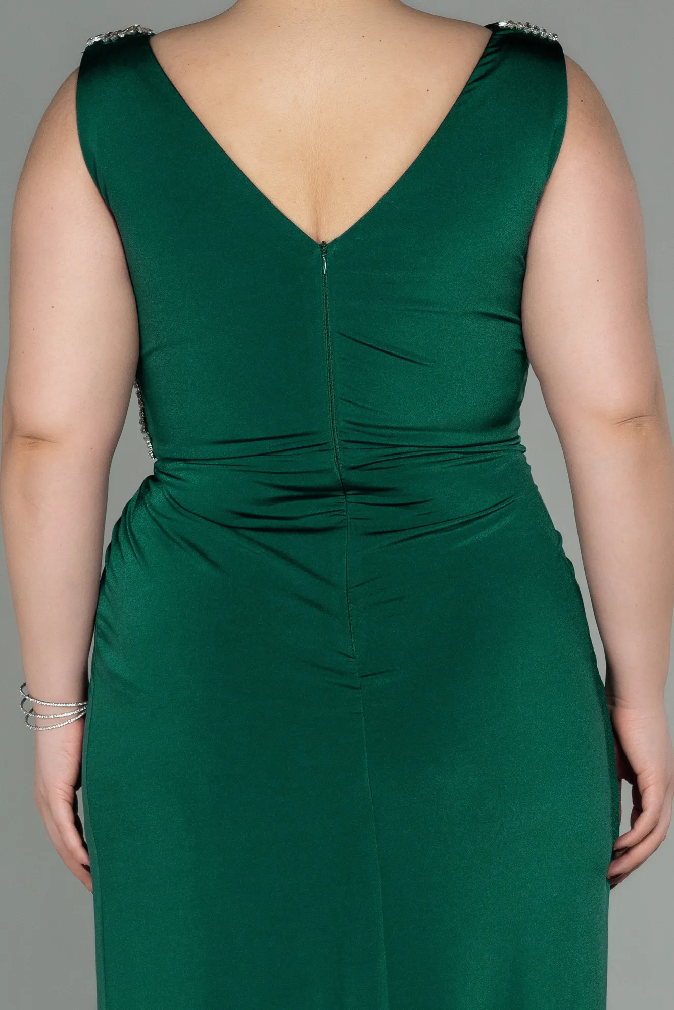 Emerald Green-Long Plus Size Evening Dress ABU2931