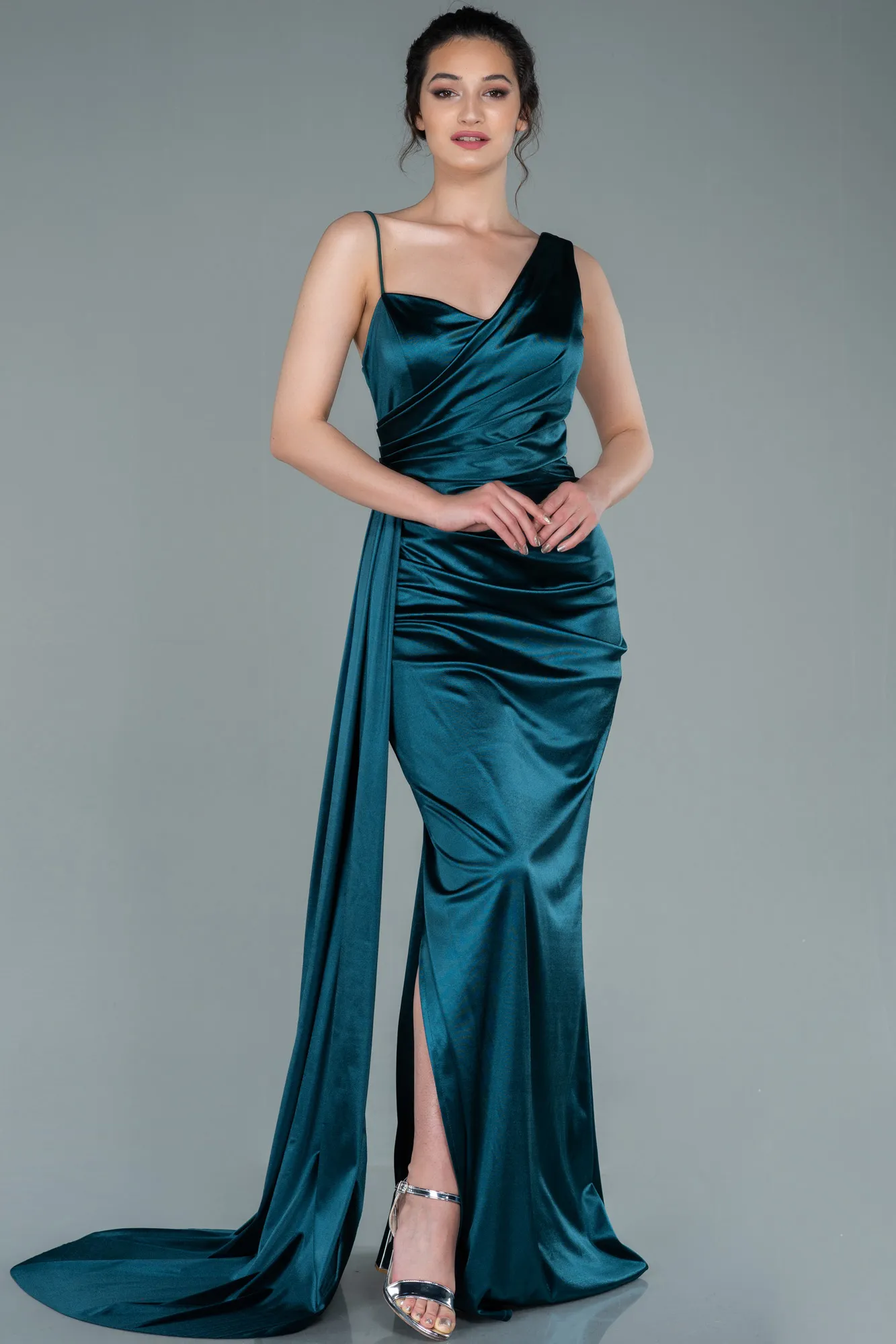 Emerald Green-Long Plus Size Evening Dress ABU2932