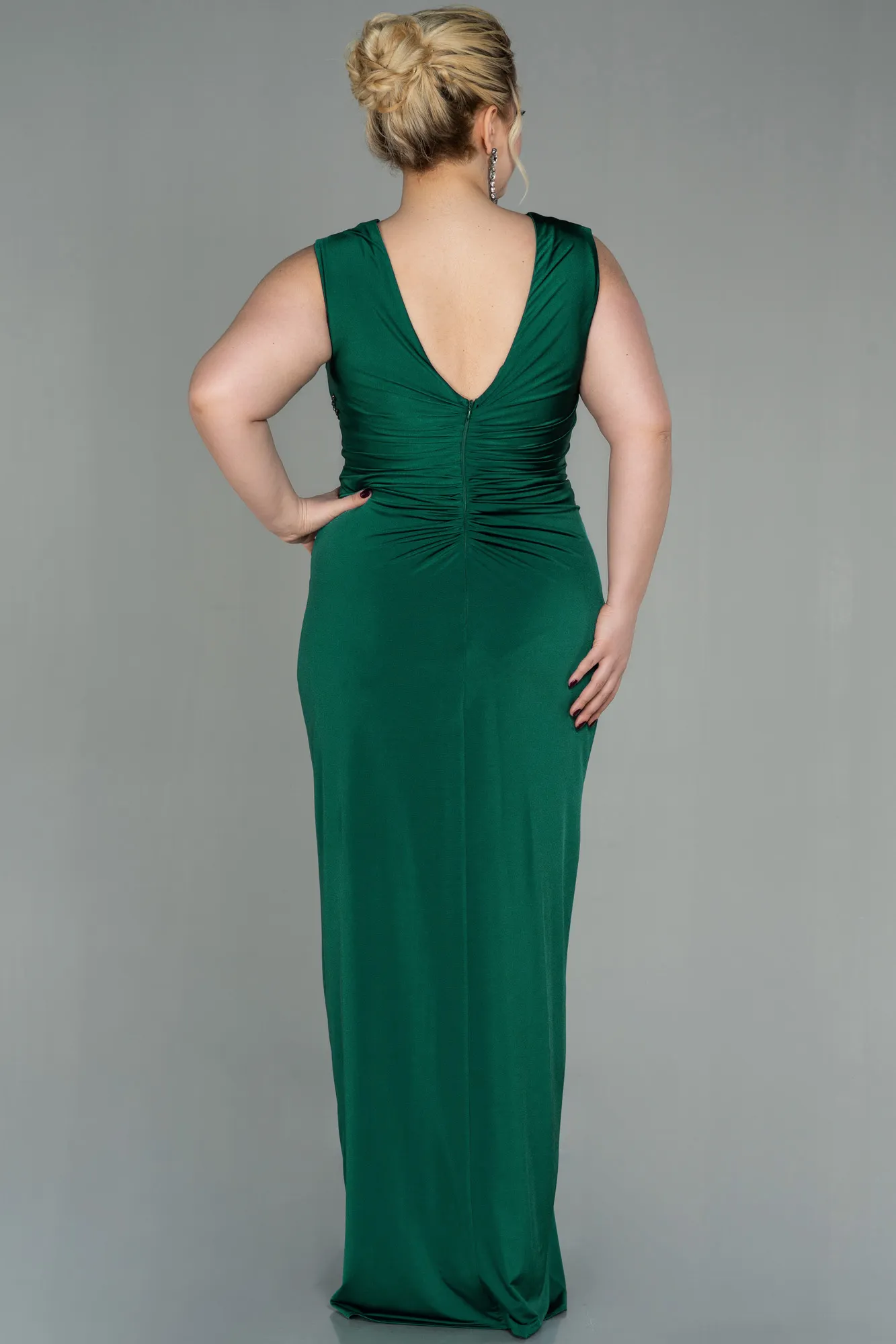 Emerald Green-Long Plus Size Evening Dress ABU2974