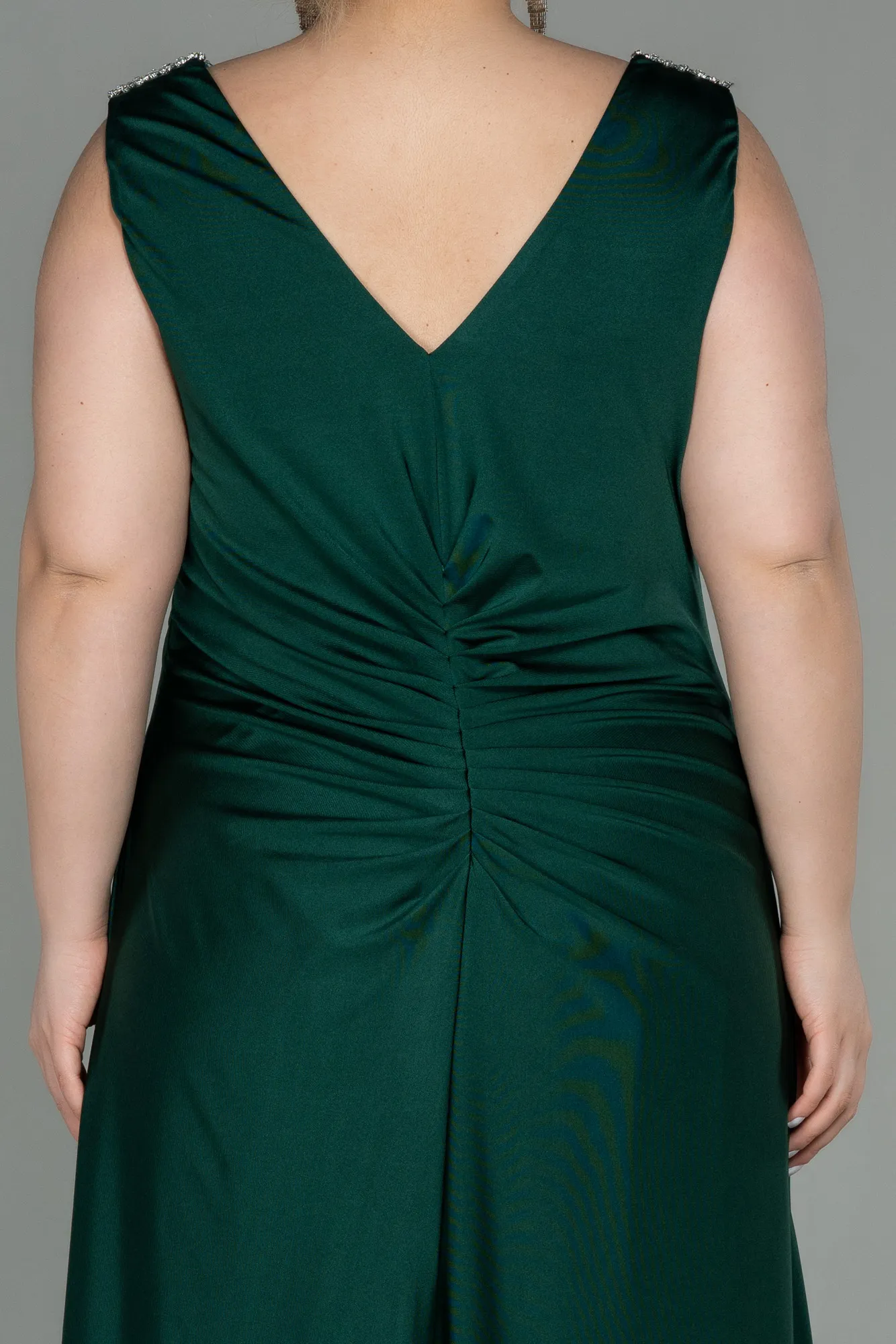 Emerald Green-Long Plus Size Evening Dress ABU3018