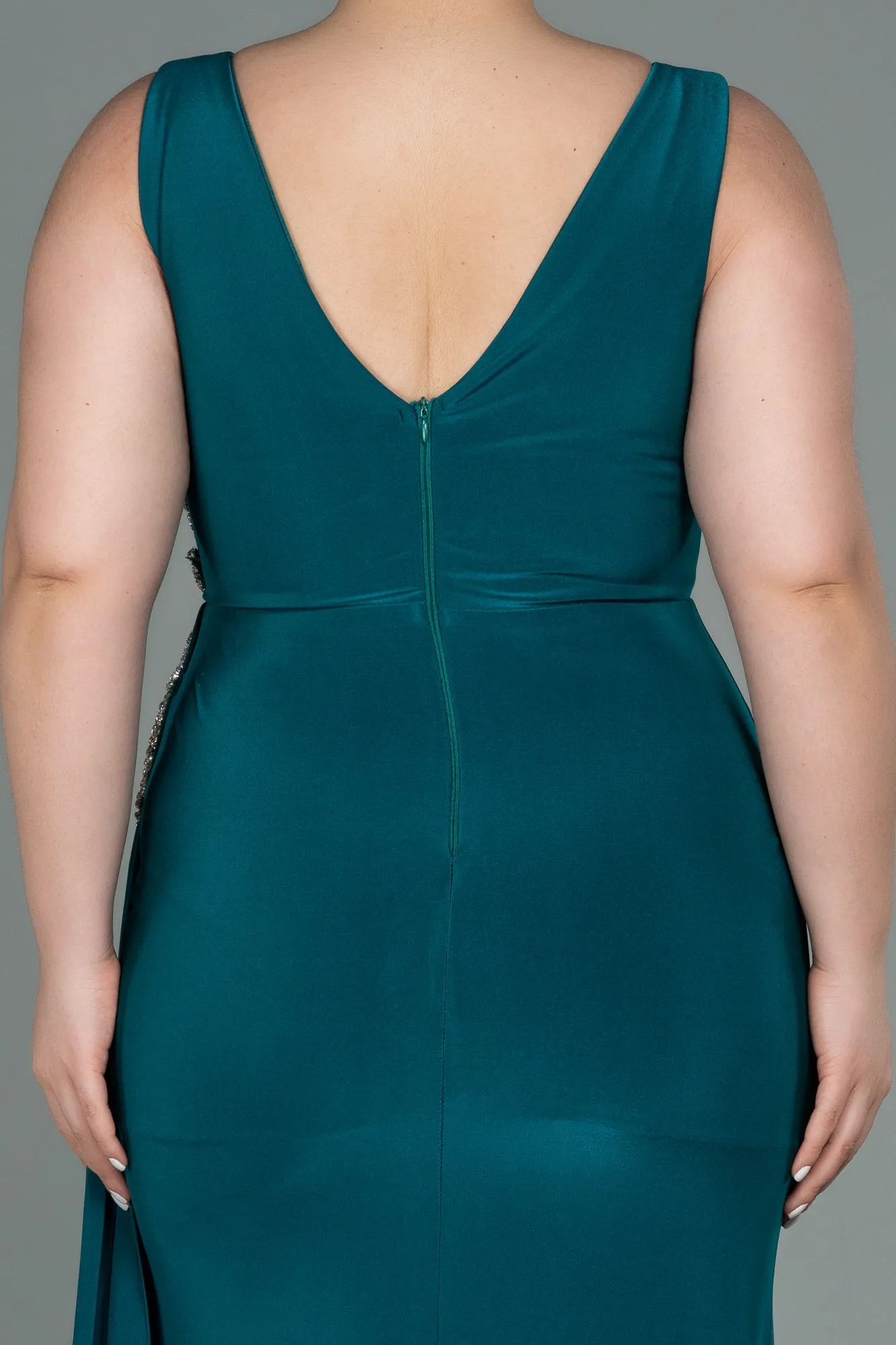 Emerald Green-Long Plus Size Evening Dress ABU3122