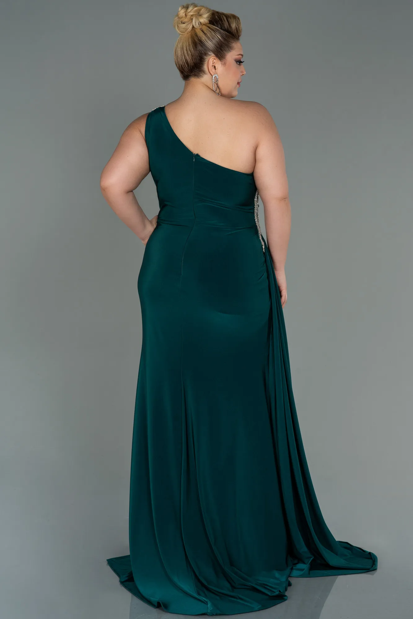 Emerald Green-Long Plus Size Evening Dress ABU3132