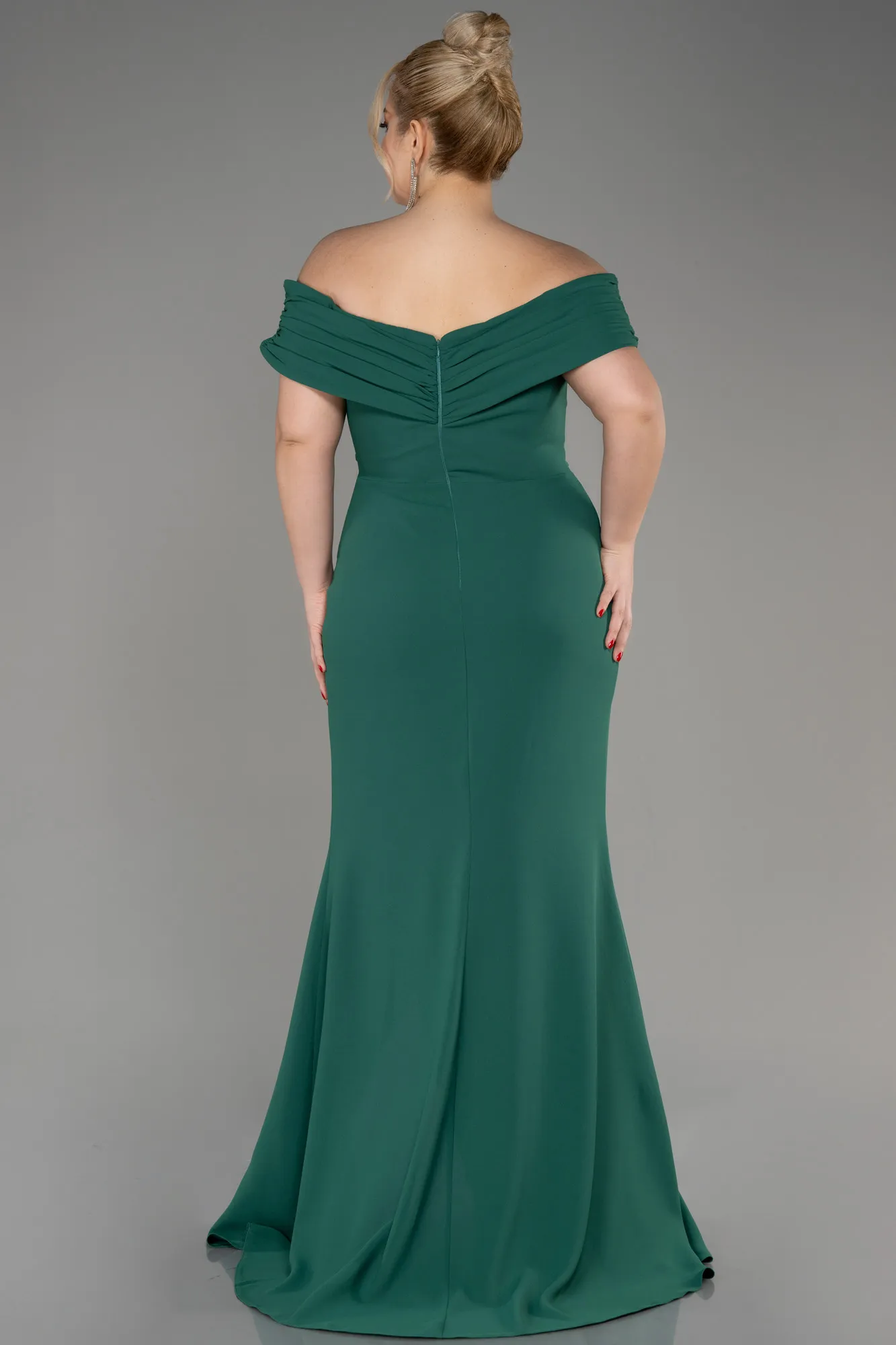 Emerald Green-Long Plus Size Evening Dress ABU3172