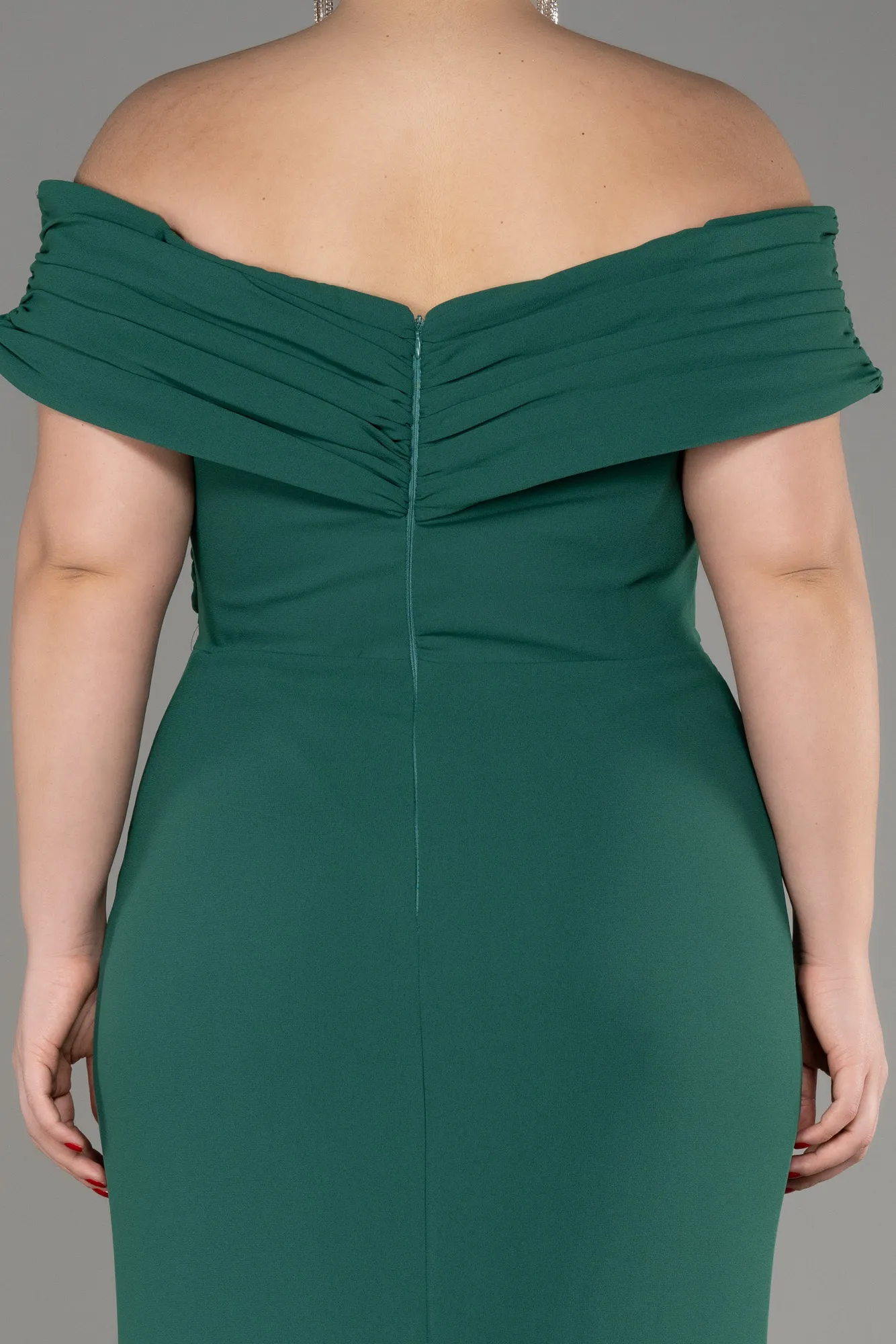Emerald Green-Long Plus Size Evening Dress ABU3172