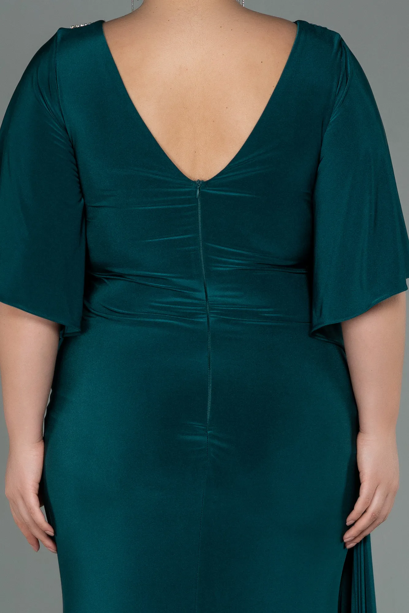 Emerald Green-Long Plus Size Evening Dress ABU3173