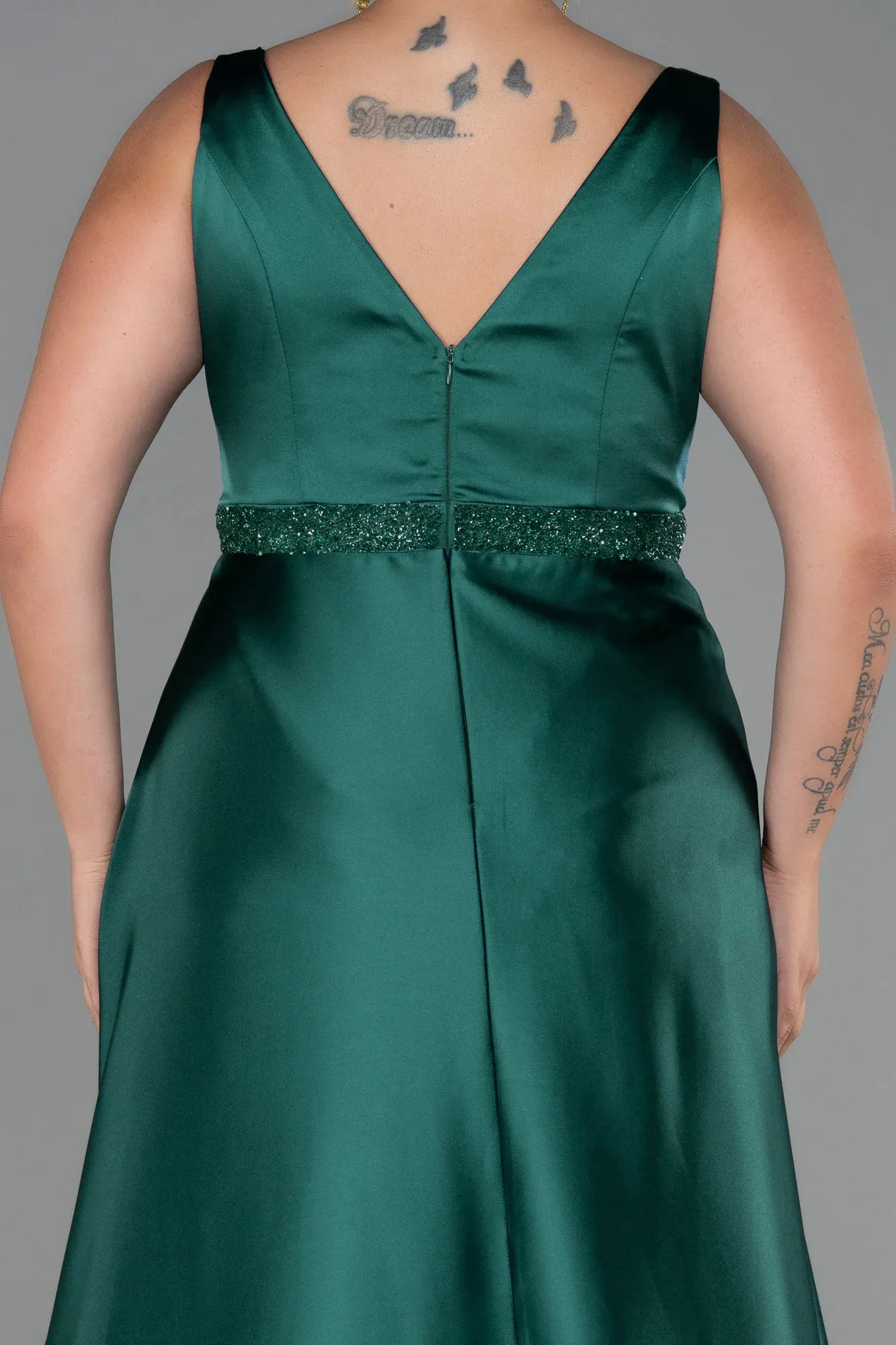 Emerald Green-Long Plus Size Evening Dress ABU3200