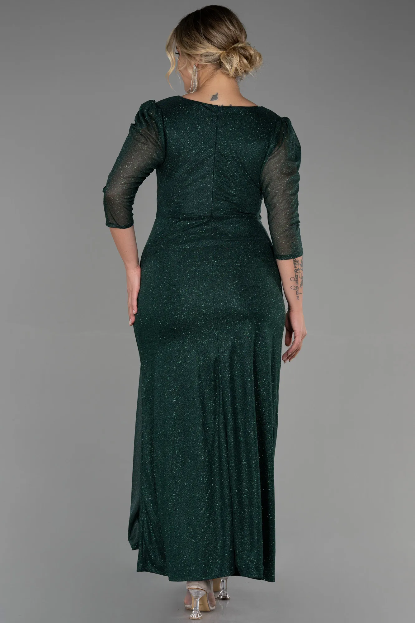 Emerald Green-Long Plus Size Evening Dress ABU3279