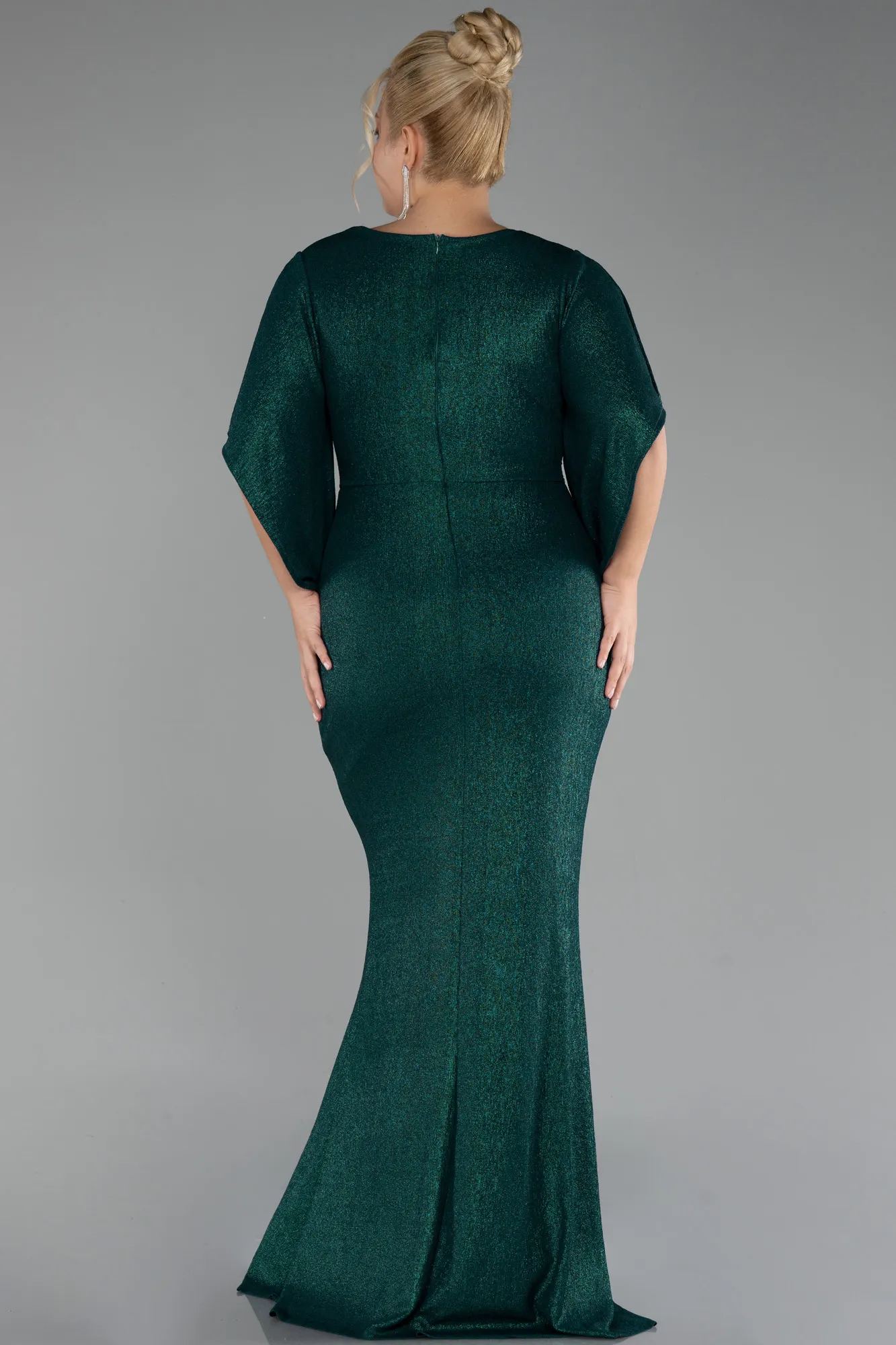 Emerald Green-Long Plus Size Evening Dress ABU3280