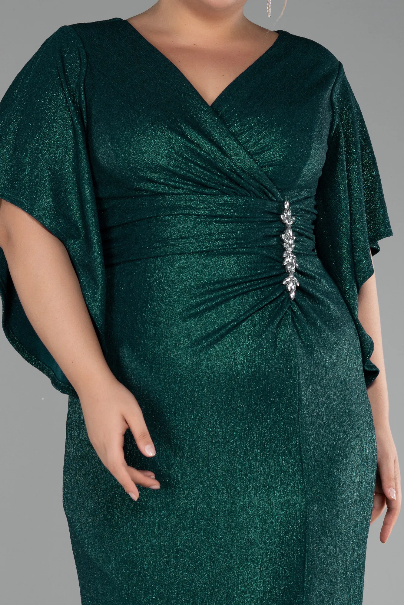 Emerald Green-Long Plus Size Evening Dress ABU3280