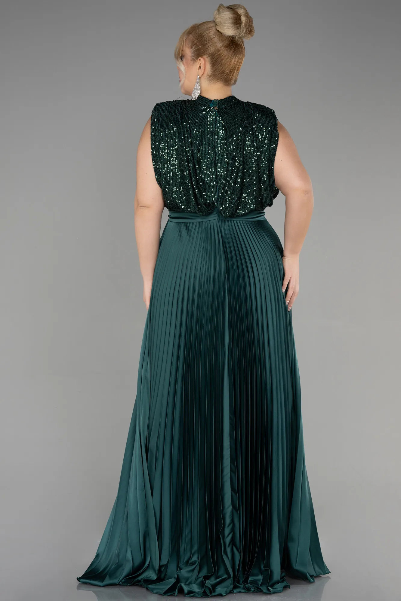 Emerald Green-Long Plus Size Evening Dress ABU3341