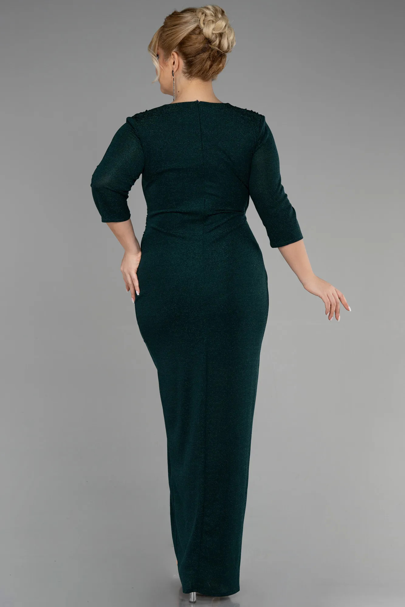 Emerald Green-Long Plus Size Evening Dress ABU3468
