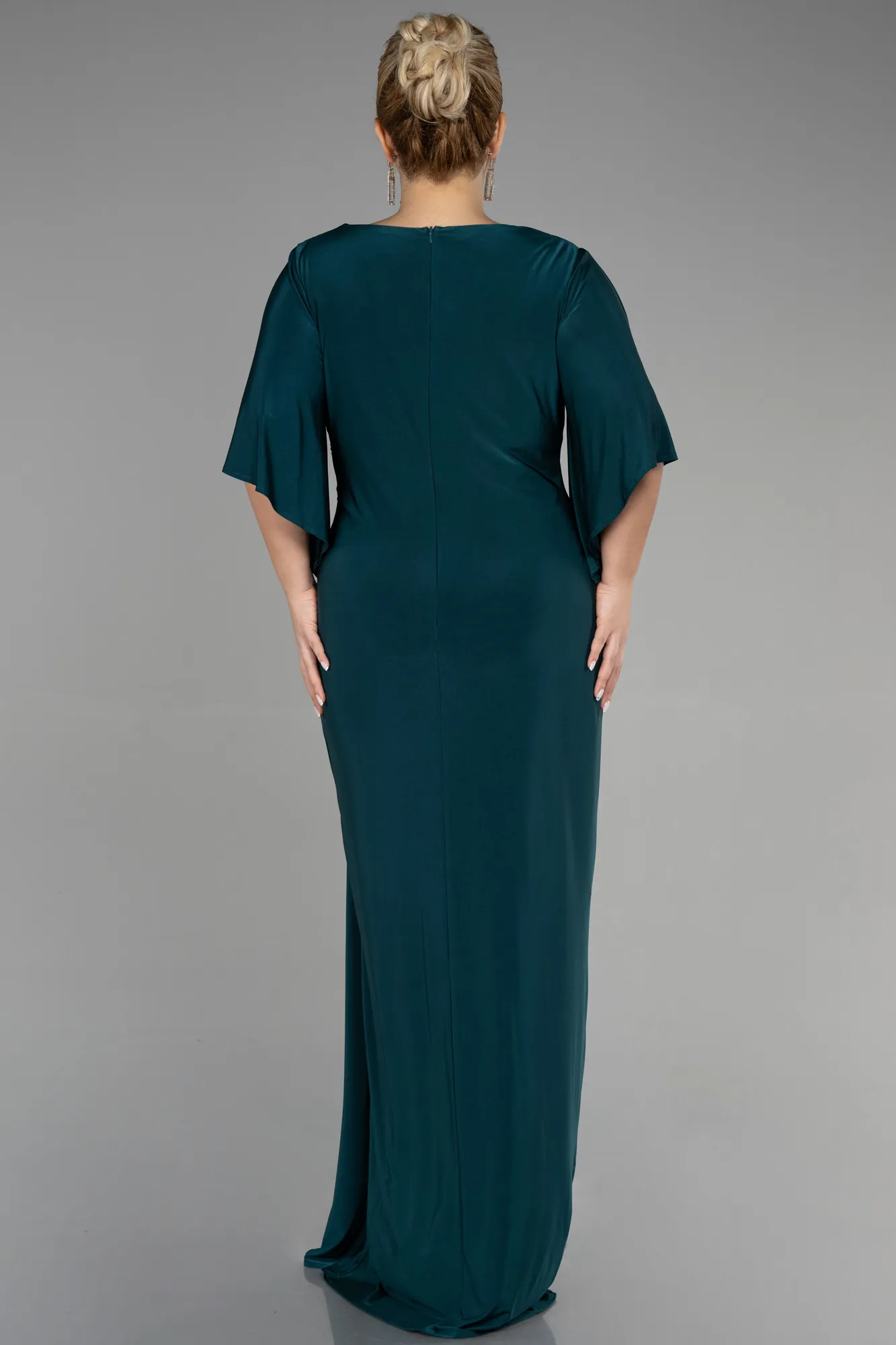 Emerald Green-Long Plus Size Evening Dress ABU3470
