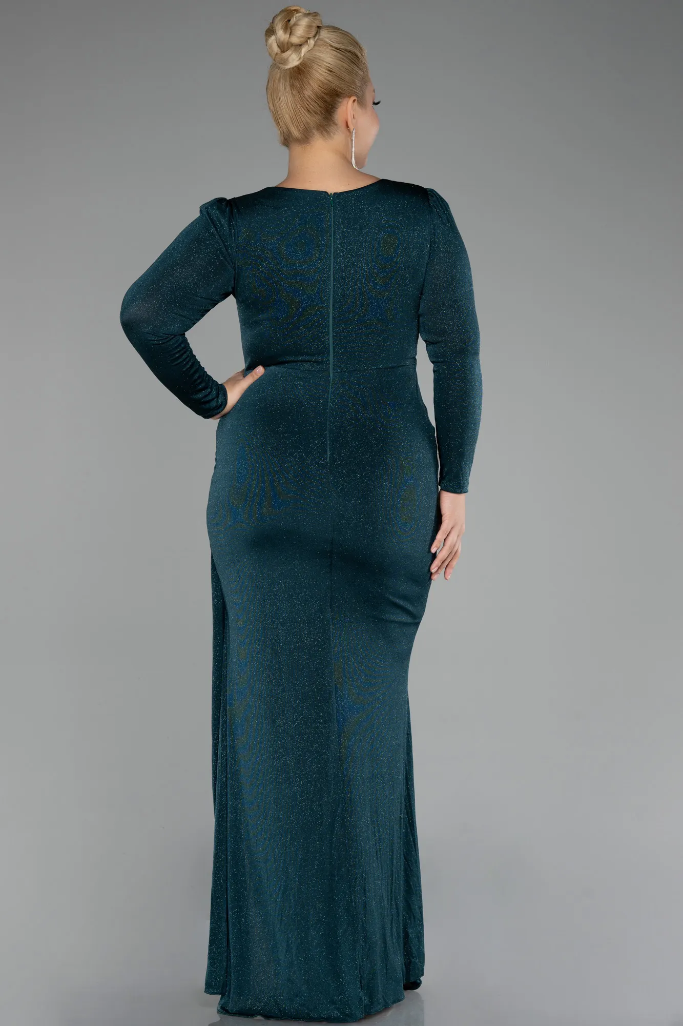 Emerald Green-Long Plus Size Evening Dress ABU3544