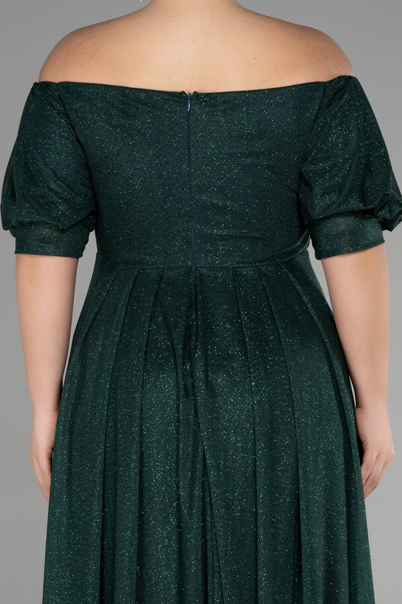 Emerald Green-Long Plus Size Evening Dress ABU3615