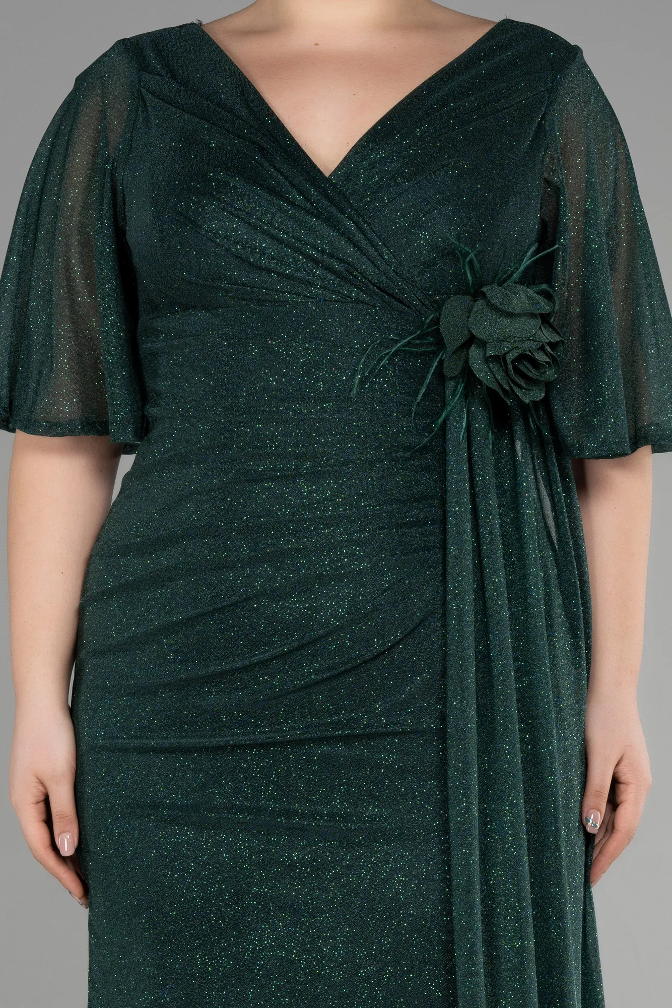 Emerald Green-Long Plus Size Evening Gown ABU3646