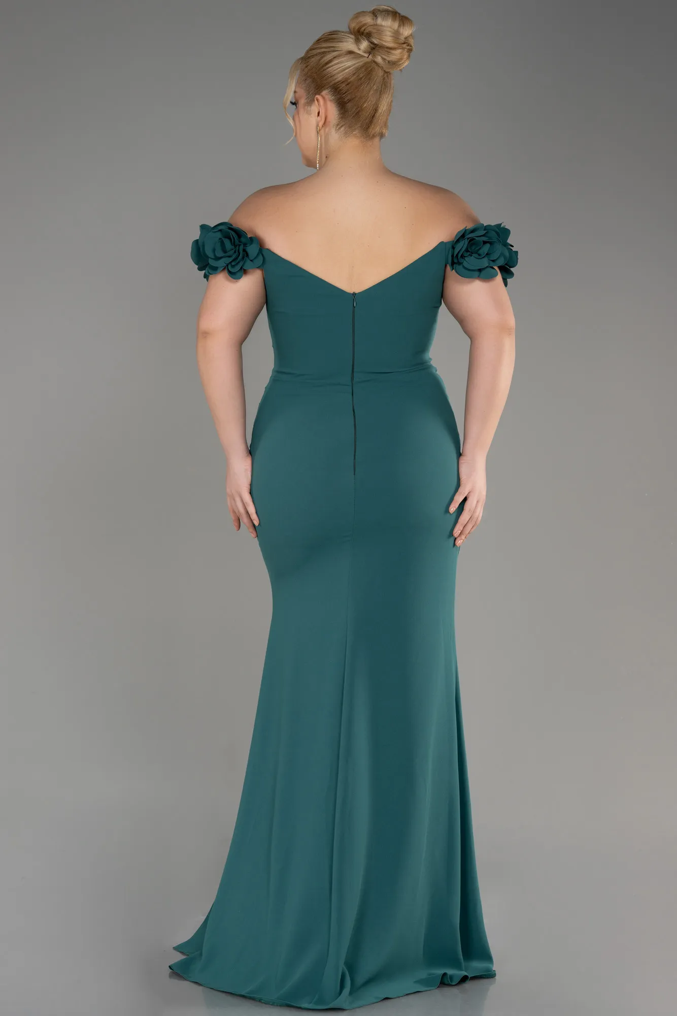 Emerald Green-Long Plus Size Prom Dress ABU3946