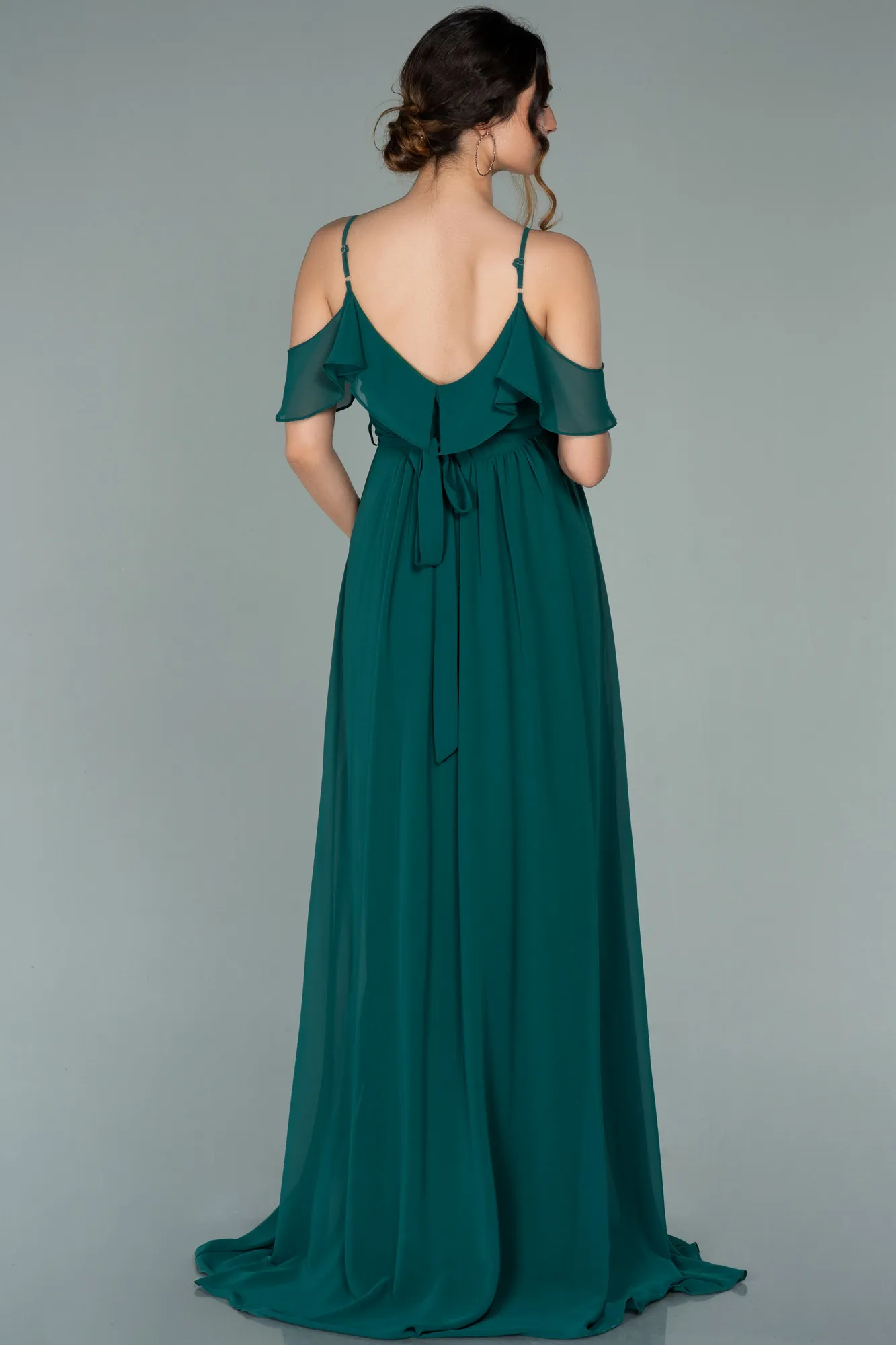 Emerald Green-Long Pregnancy Evening Dress ABU744