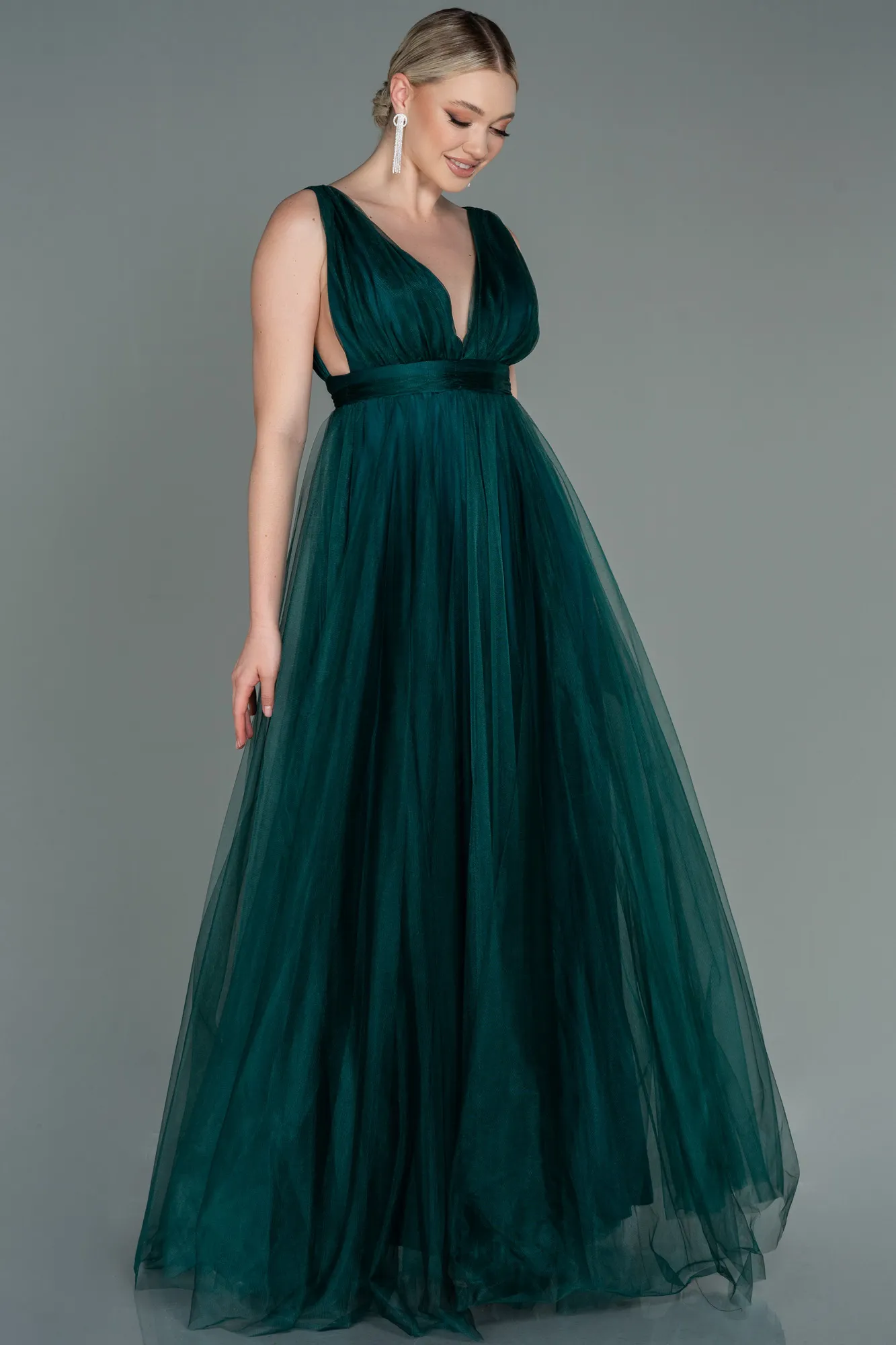 Emerald Green-Long Prom Gown ABU3135