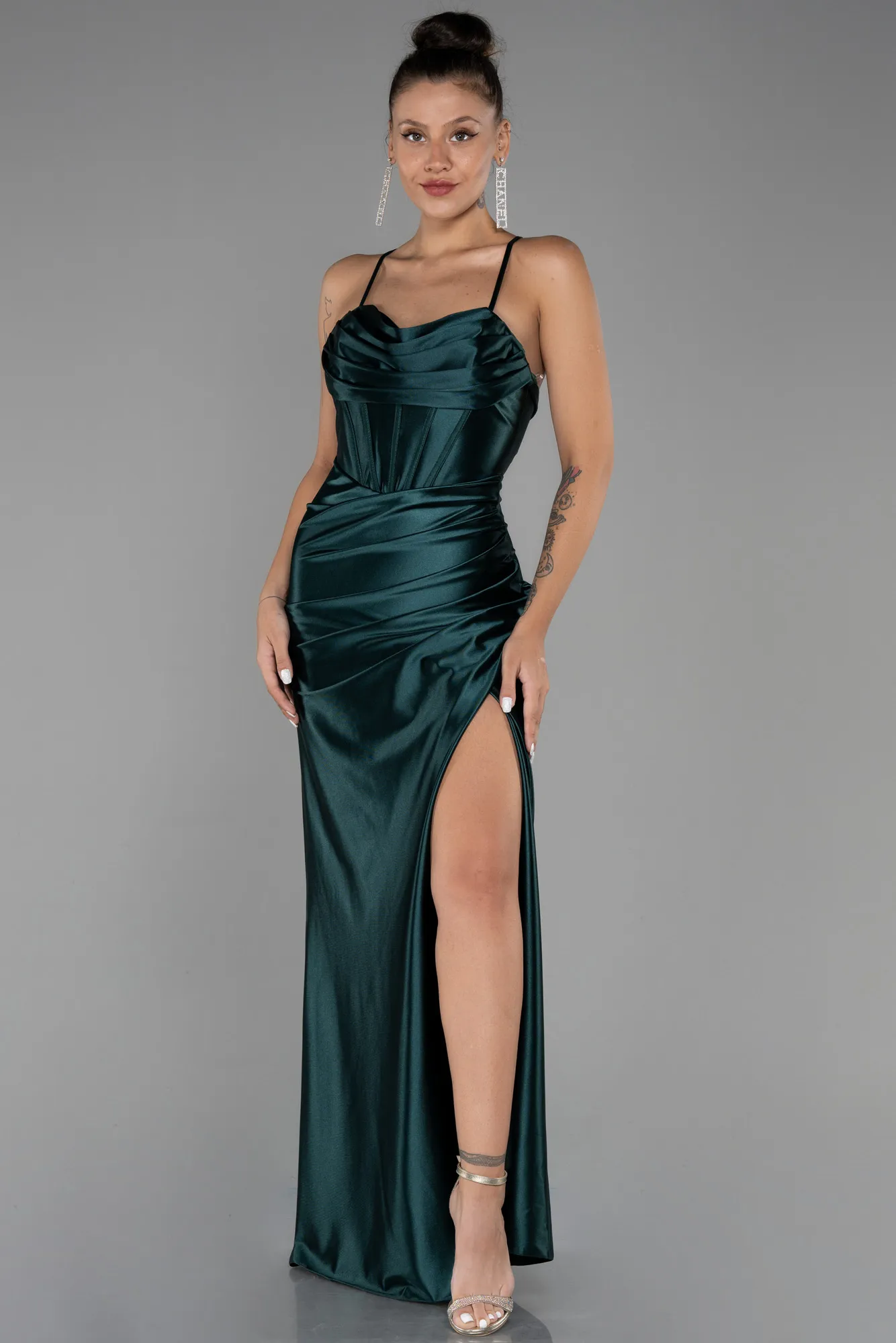 Emerald Green-Long Prom Gown ABU3247