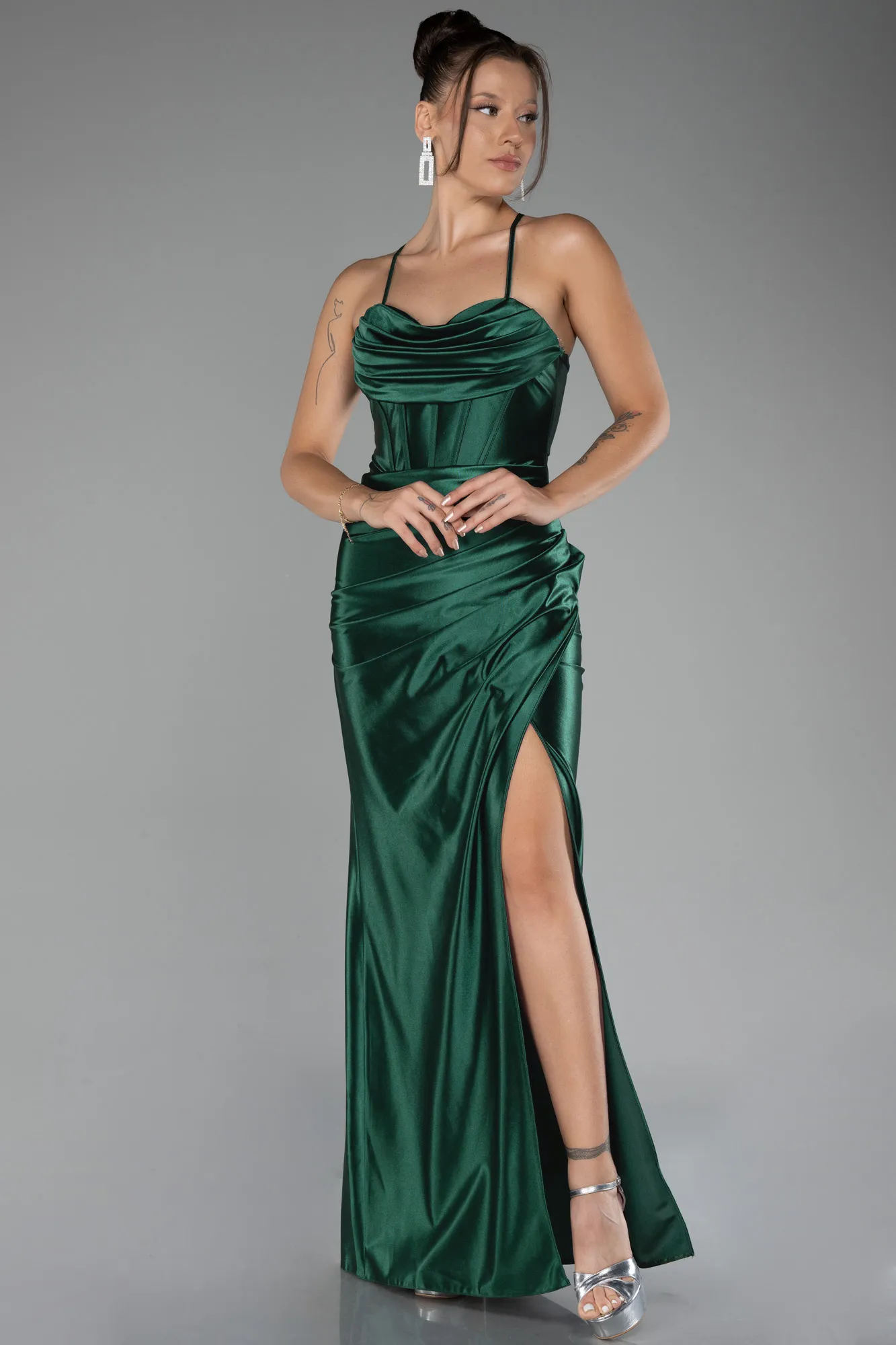 Emerald Green-Long Prom Gown ABU3247