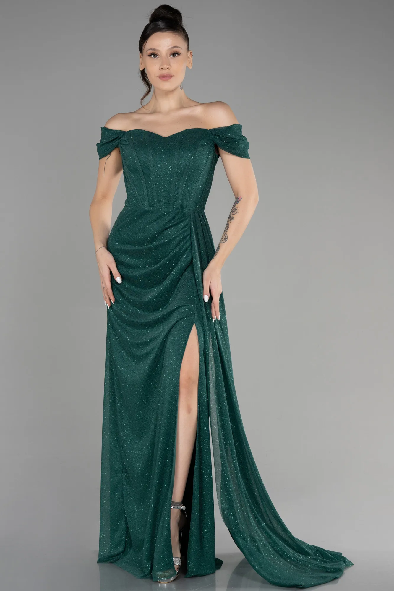 Emerald Green-Long Prom Gown ABU3472
