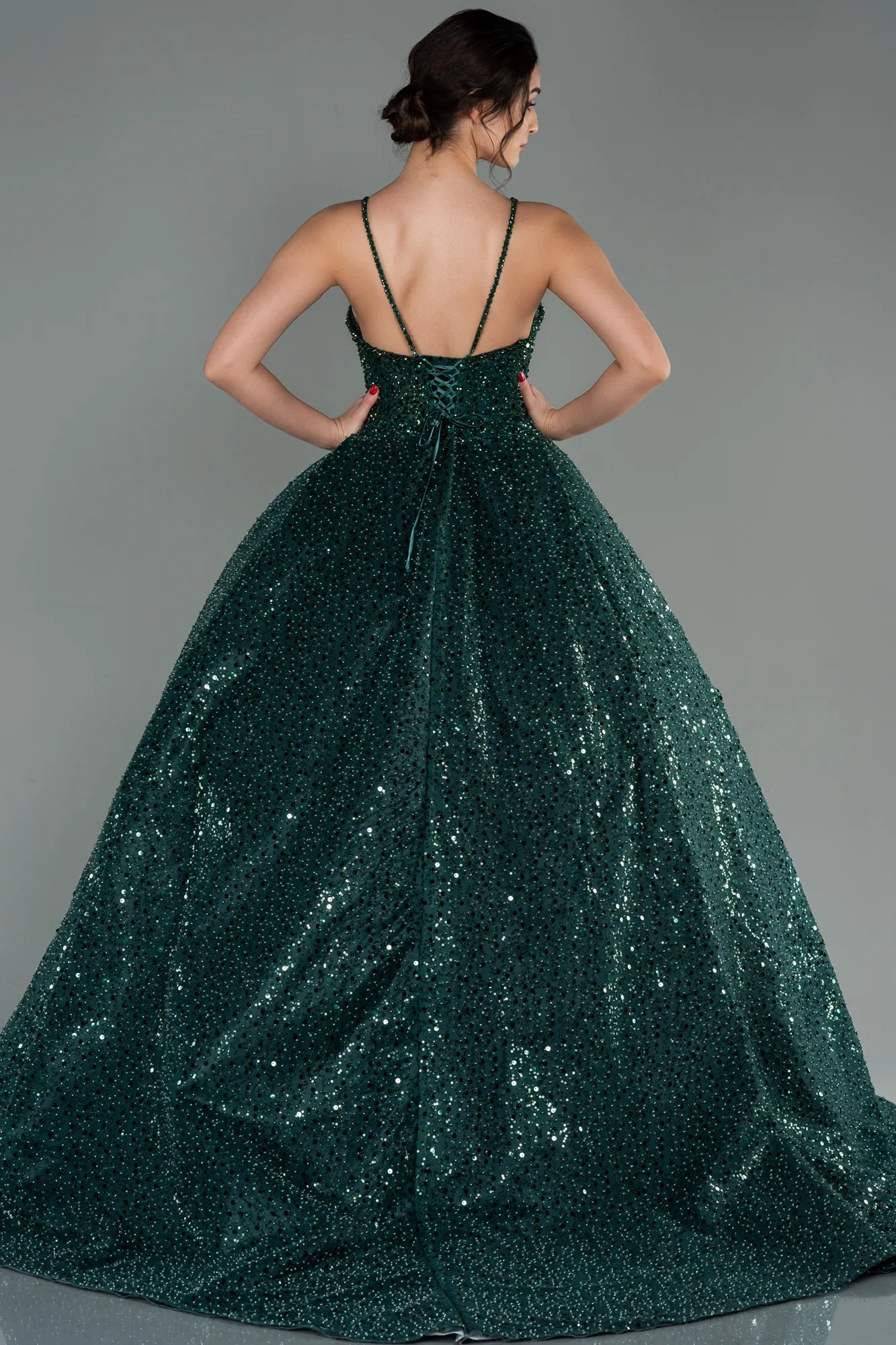 Emerald Green-Long Scaly Haute Couture ABU2801