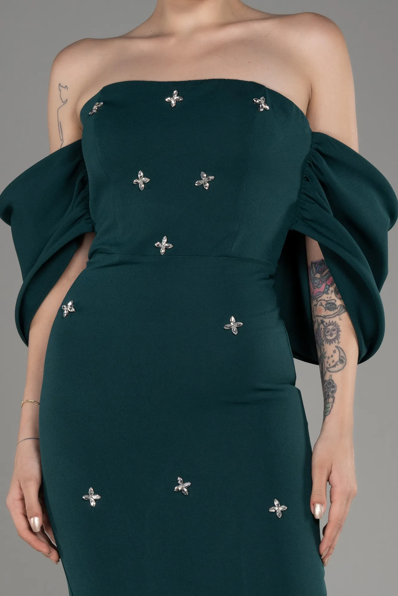 Emerald Green-Midi Cocktail Dress ABK2074