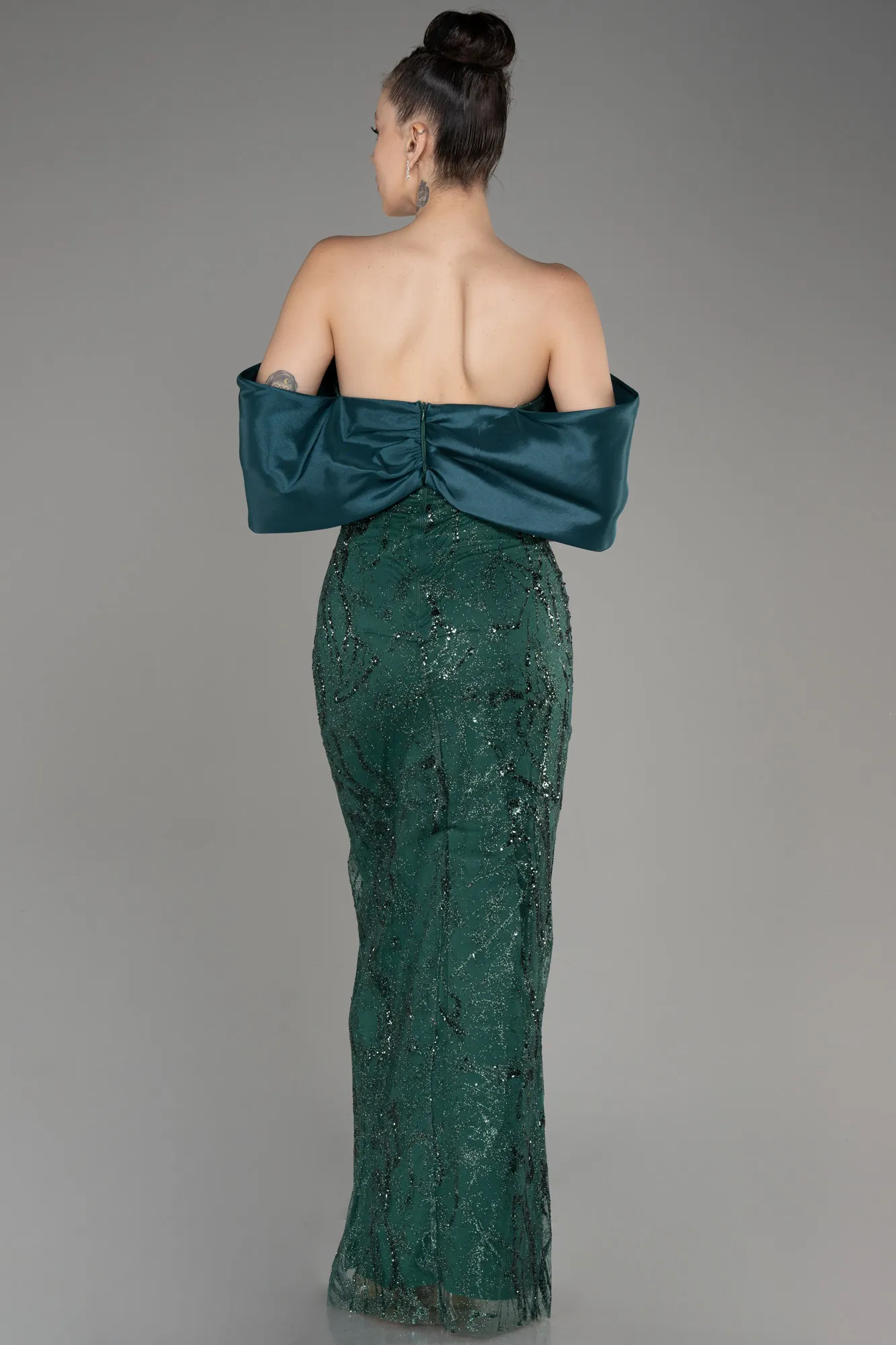 Emerald Green-Midi Evening Dress ABK2064