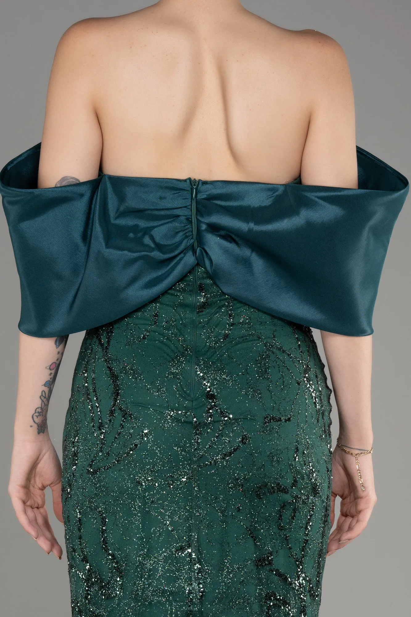 Emerald Green-Midi Evening Dress ABK2064