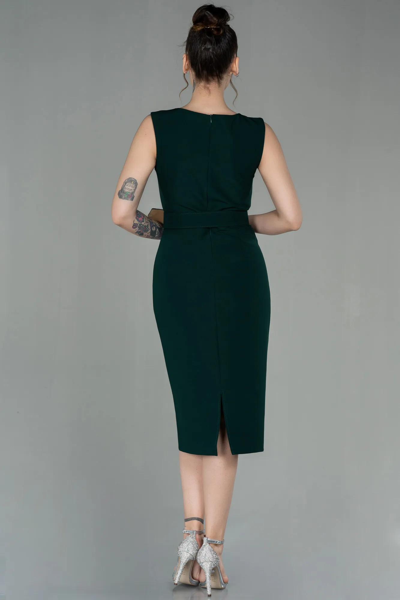 Emerald Green-Midi Invitation Dress ABK1045