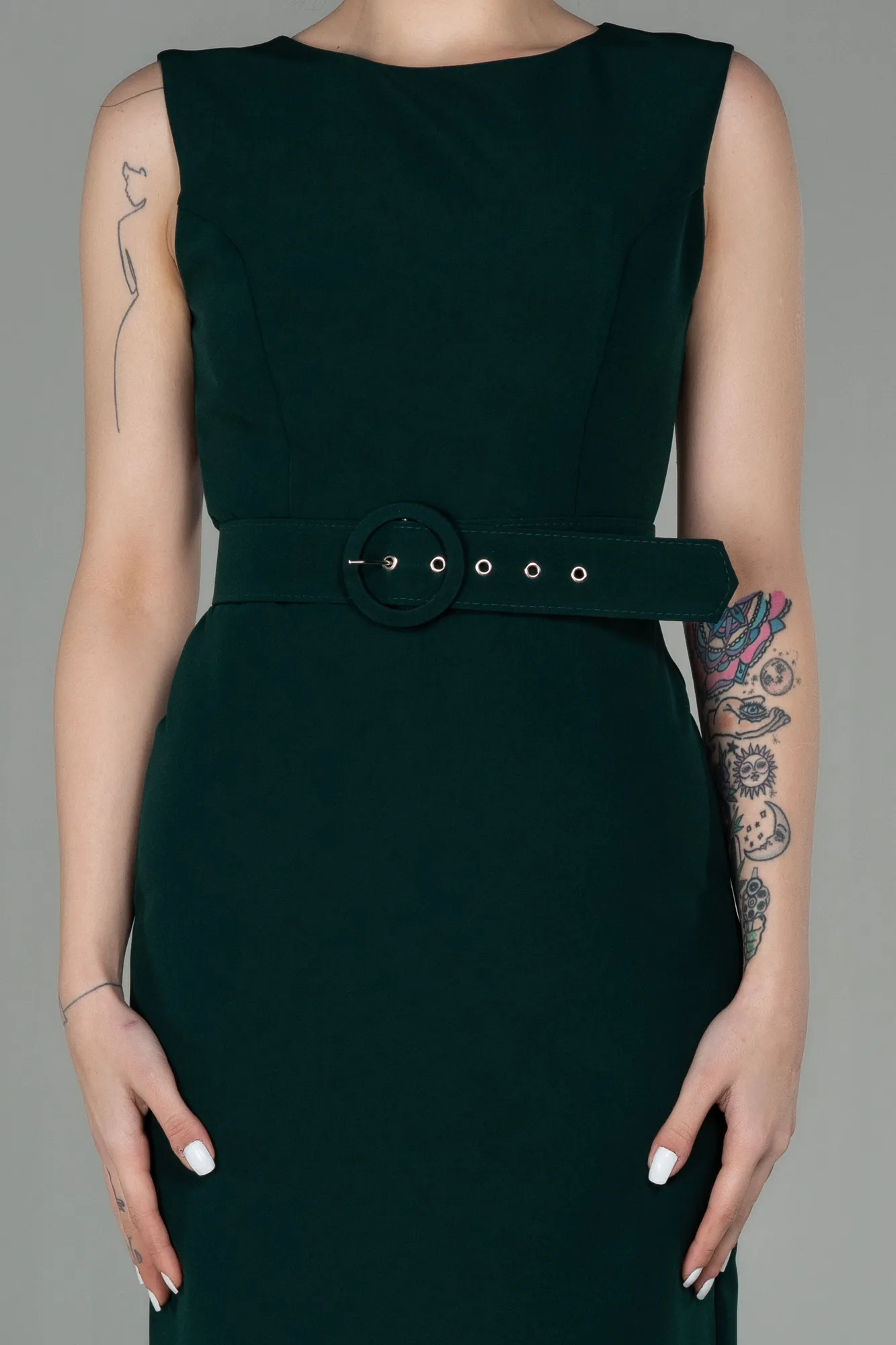 Emerald Green-Midi Invitation Dress ABK1045