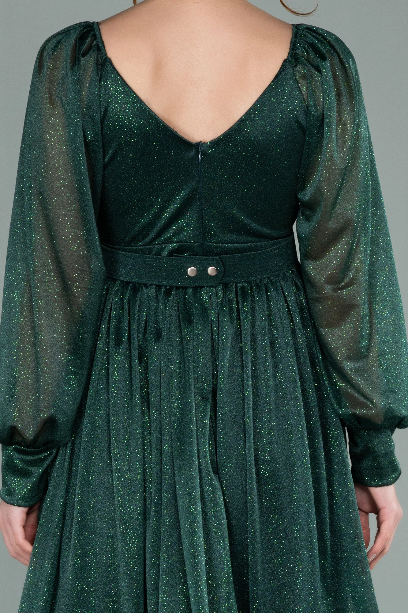 Emerald Green-Midi Invitation Dress ABK1227